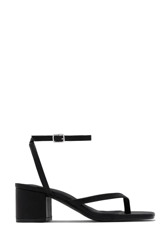 Letty Chunky Mid Heels - Black made by Miss Lola