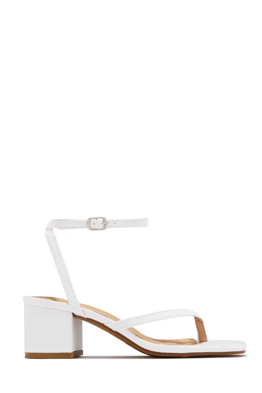 Letty Chunky Mid Heels - White made by Miss Lola