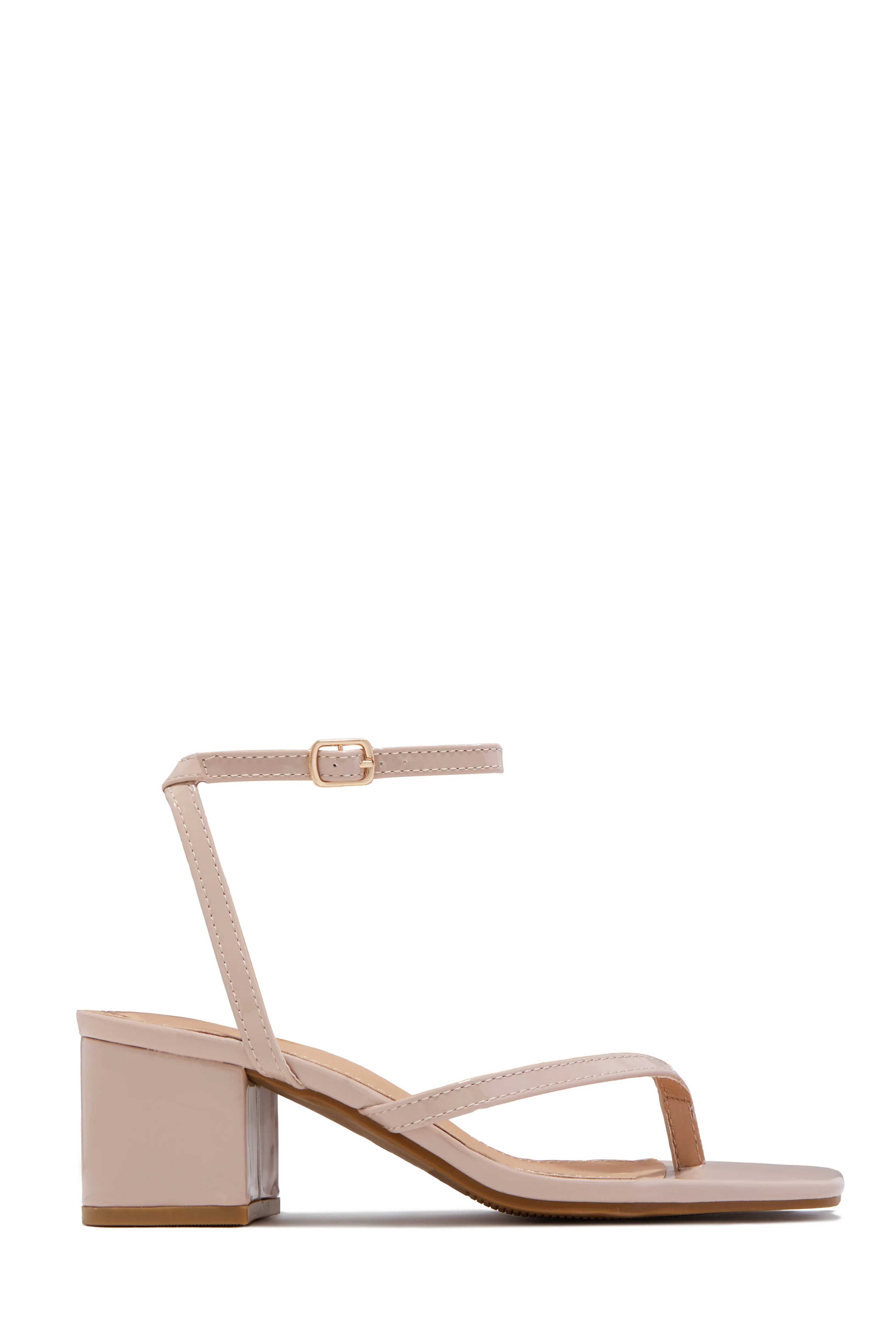 Letty Chunky Mid Heels - Nude sold by Miss Lola