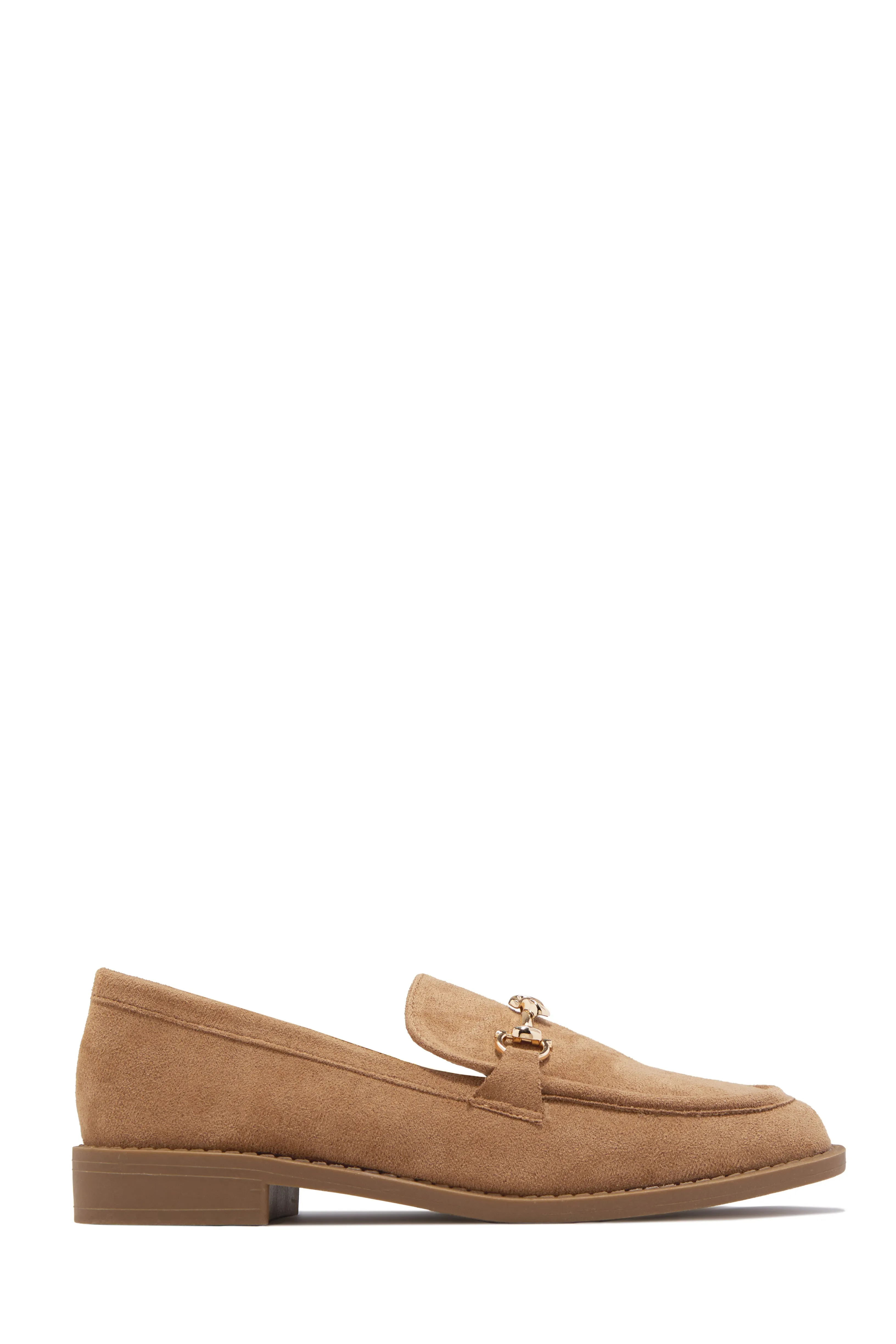 Caroline Loafer Flats - Camel Suede sold by Miss Lola