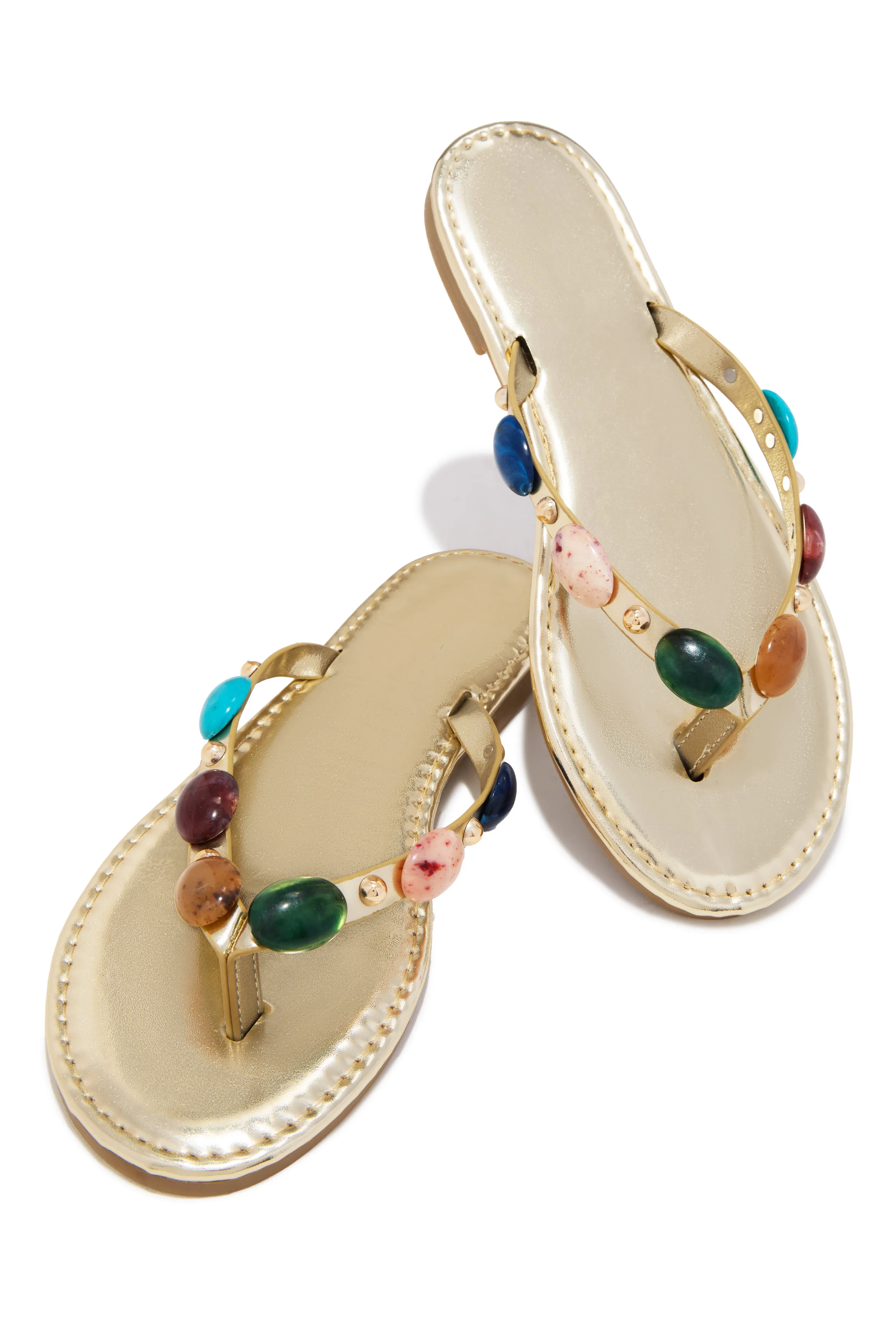 Sandy Slip On Sandals - Gold sold by Miss Lola product image thumbnail 2