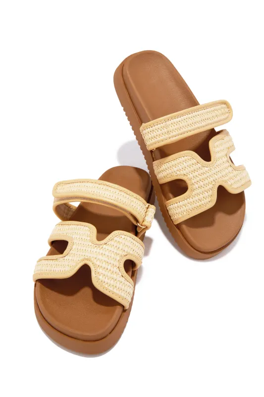 Sun Kissed Sun Slip On Sandals - Raffia made by Miss Lola
