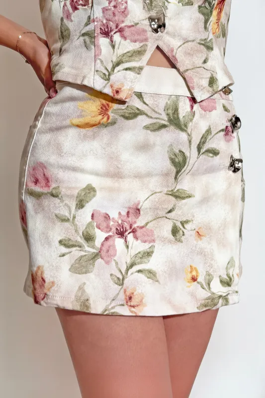 Lily Rose Skort - White Floral made by Miss Lola