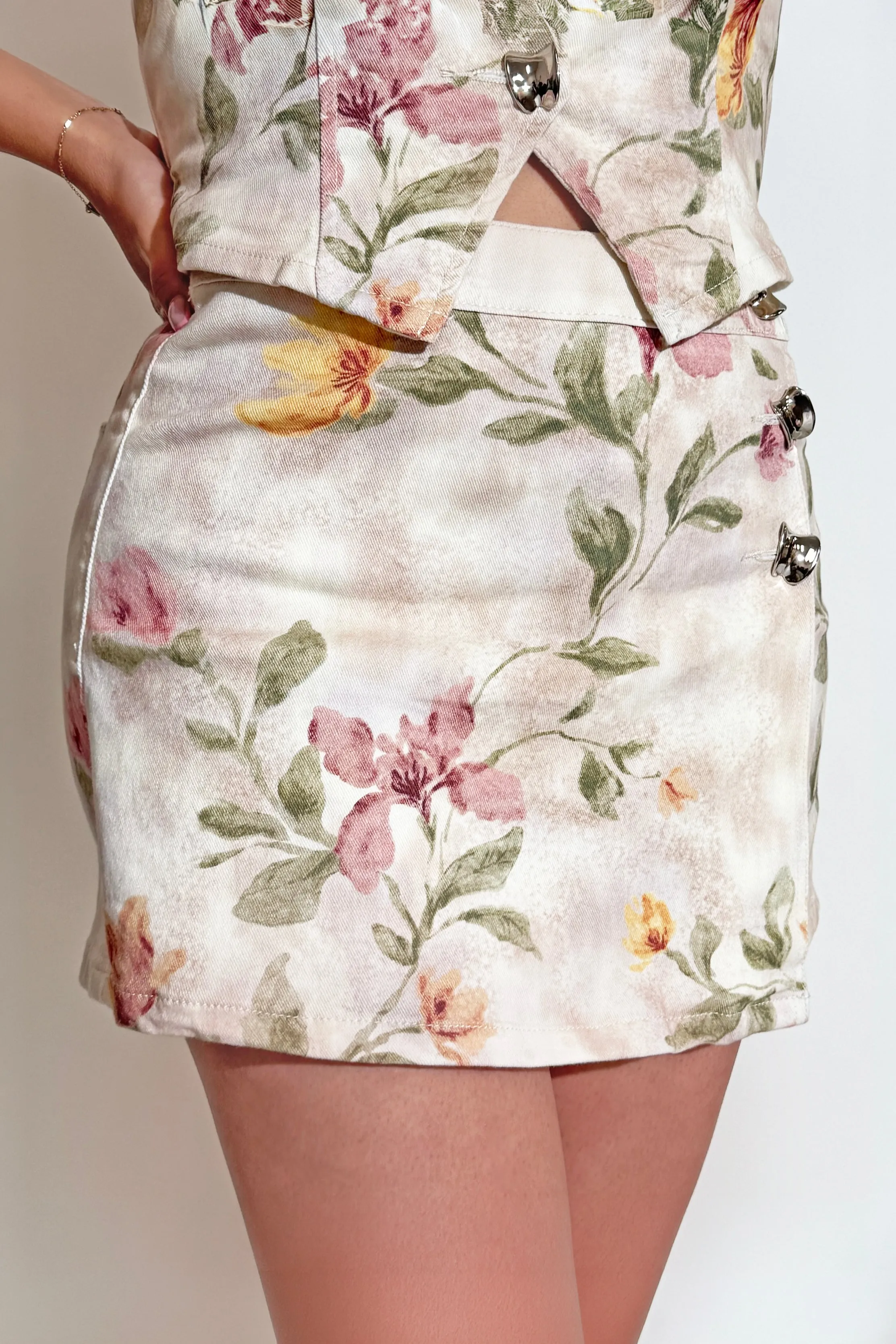 Lily Rose Skort - White Floral sold by Miss Lola product image thumbnail 3