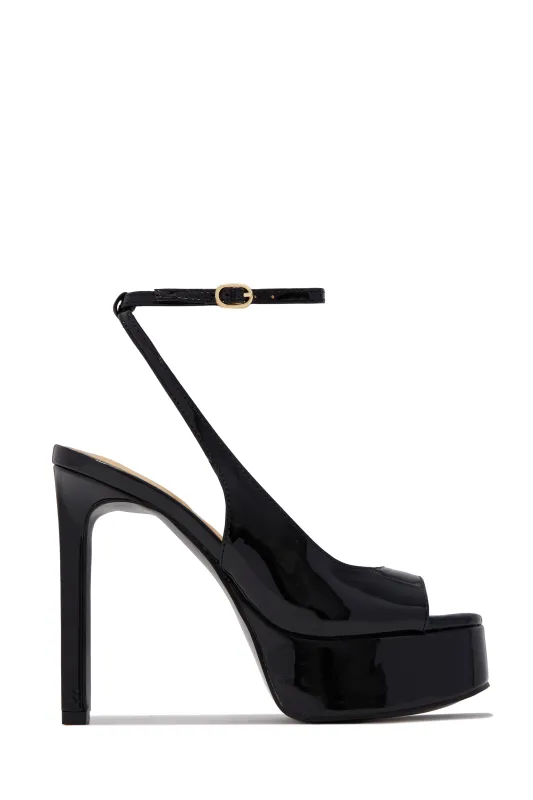 Penelope Platform High Heels - Black made by Miss Lola
