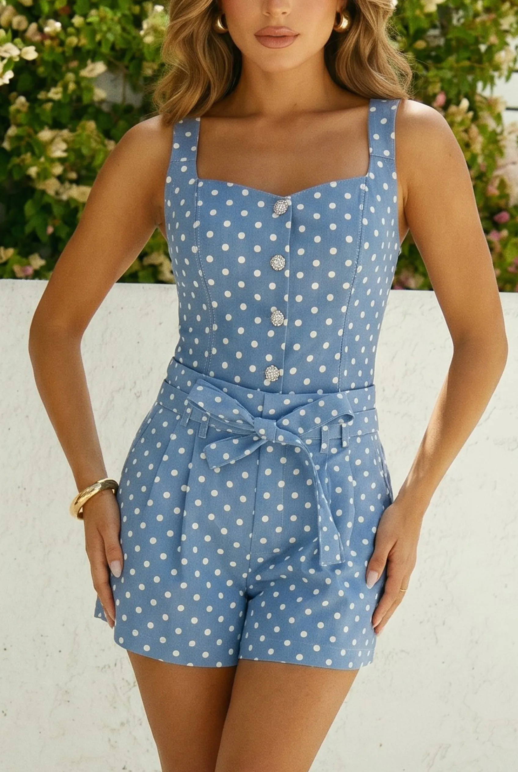 Beverly Polka Dot Top - Blue sold by Miss Lola product image thumbnail 2