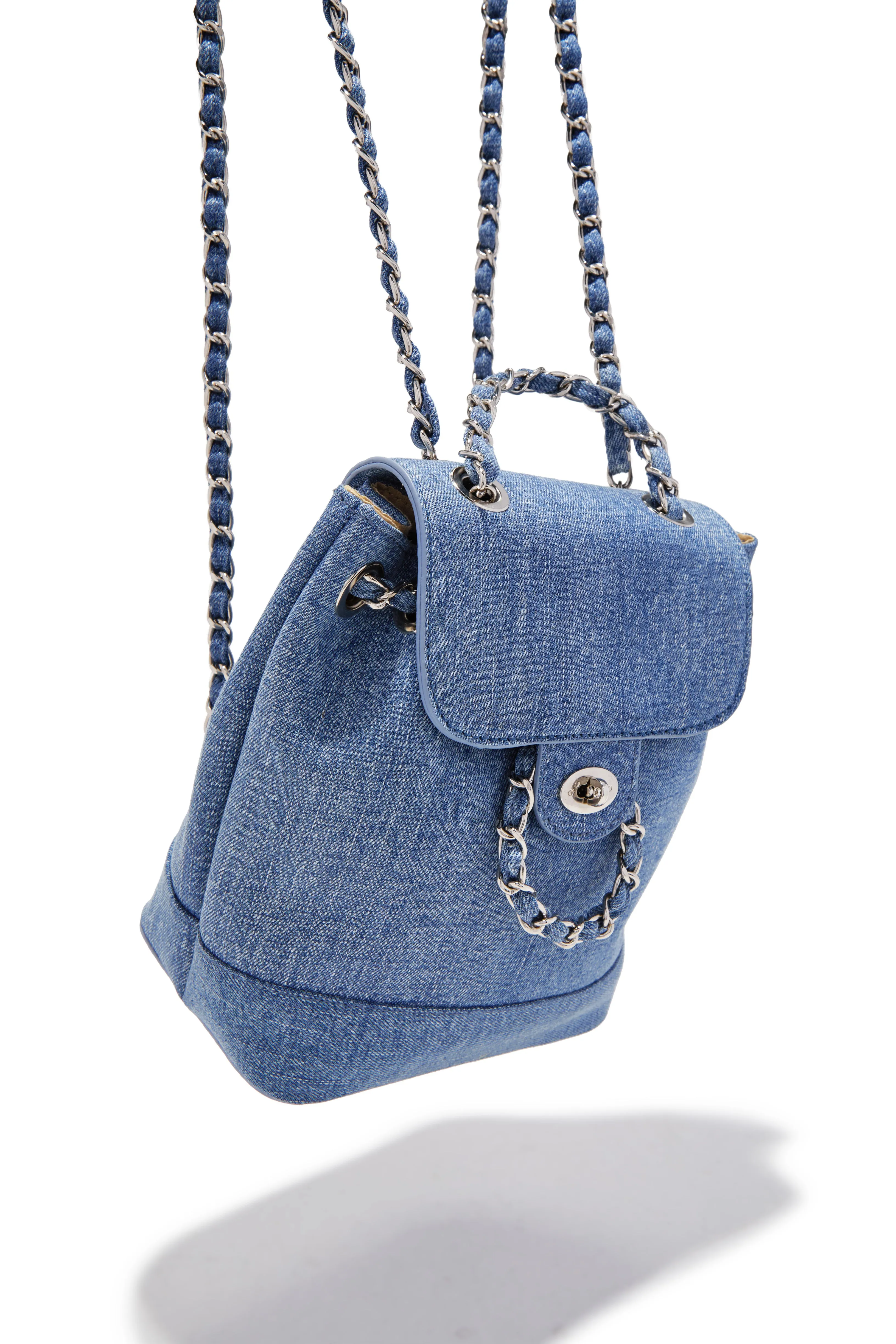 Kelly Chain Strap Mini Backpack - Denim sold by Miss Lola product image thumbnail 3
