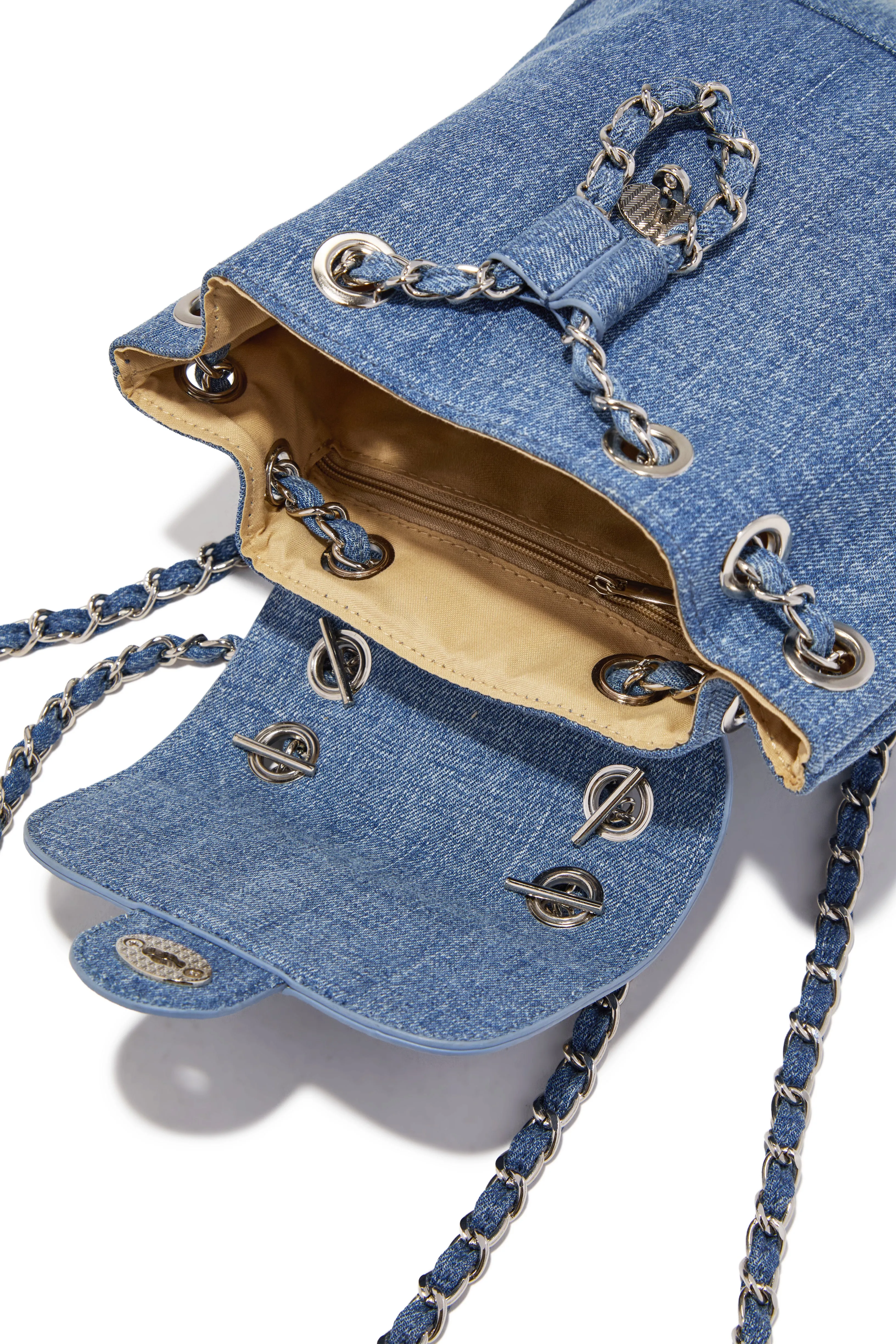 Kelly Chain Strap Mini Backpack - Denim sold by Miss Lola product image thumbnail 4