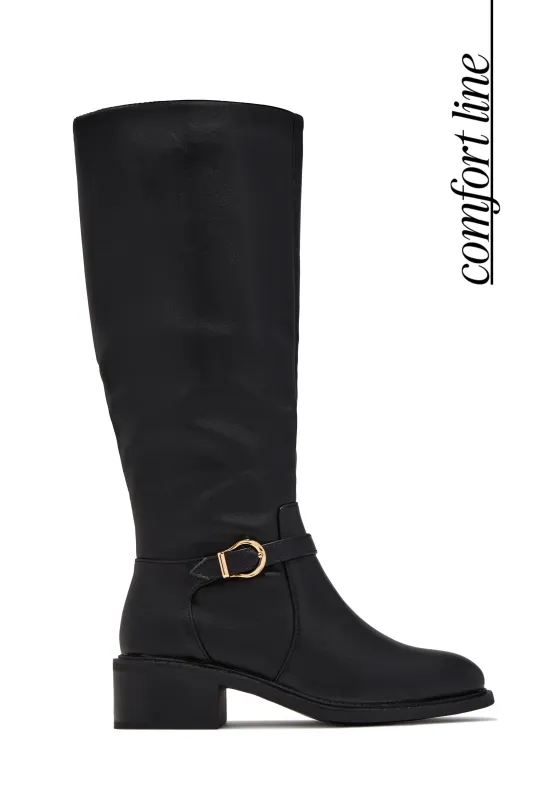 Camille Knee High Riding Boots – Black made by Miss Lola