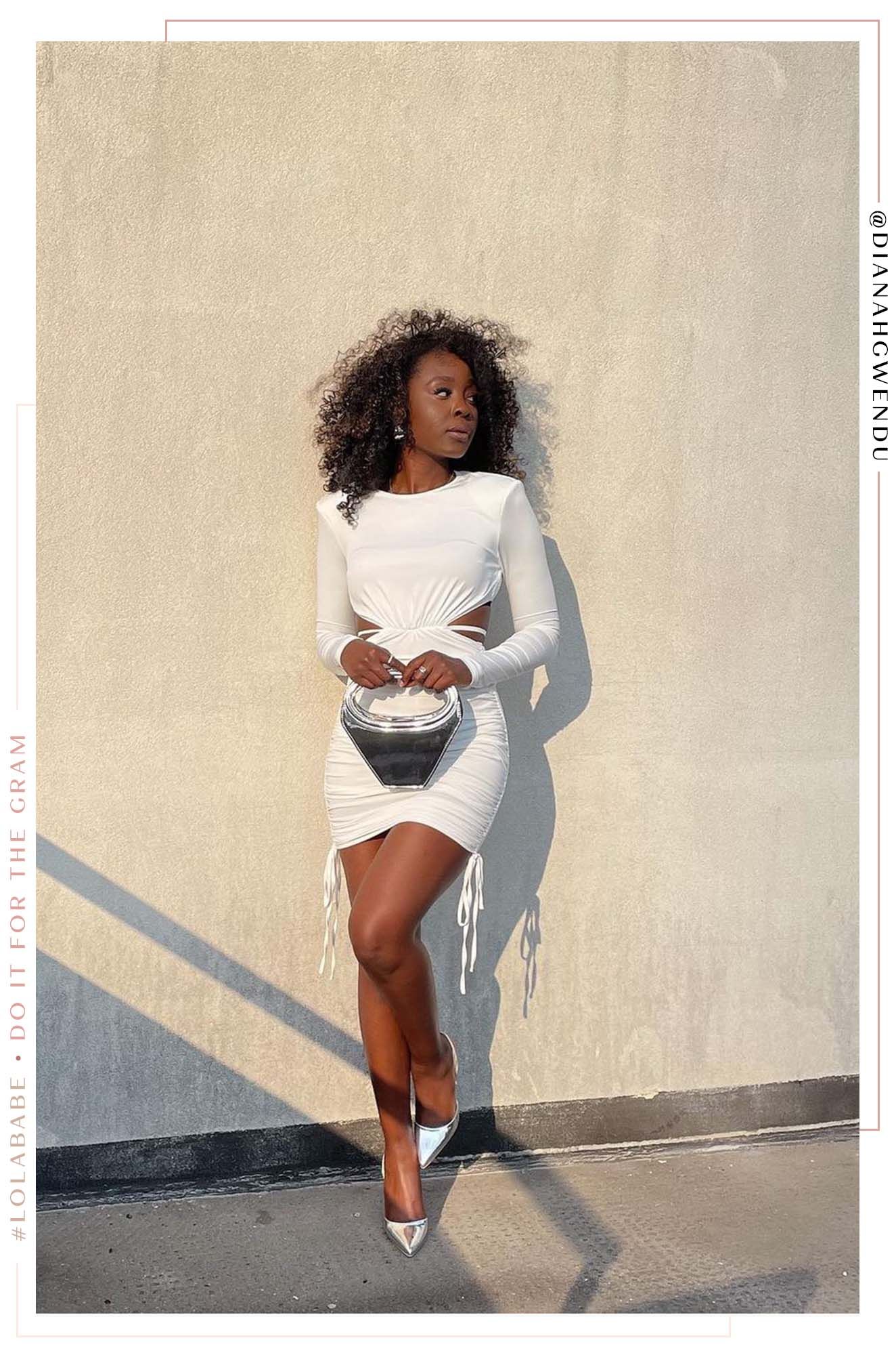 Tahlia Long Sleeve Mini Dress - White sold by Miss Lola product image thumbnail 3