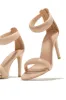 Acelyn Single Sole Ankle Strap High Heels - Nude sold by Miss Lola