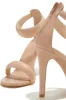 Acelyn Single Sole Ankle Strap High Heels - Nude sold by Miss Lola