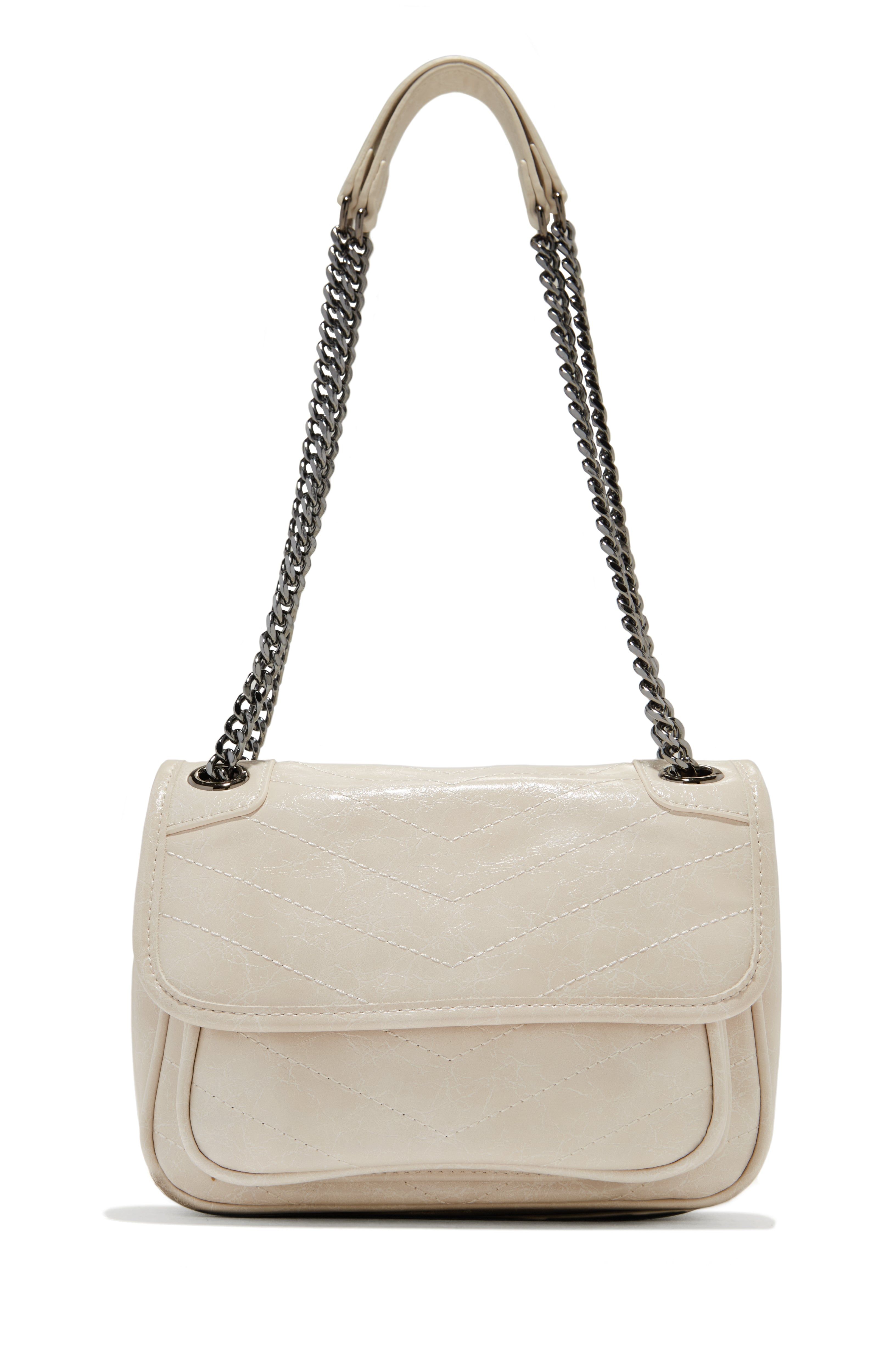 Alicia Quilted Flap Bag - Ivory sold by Miss Lola product image thumbnail 5