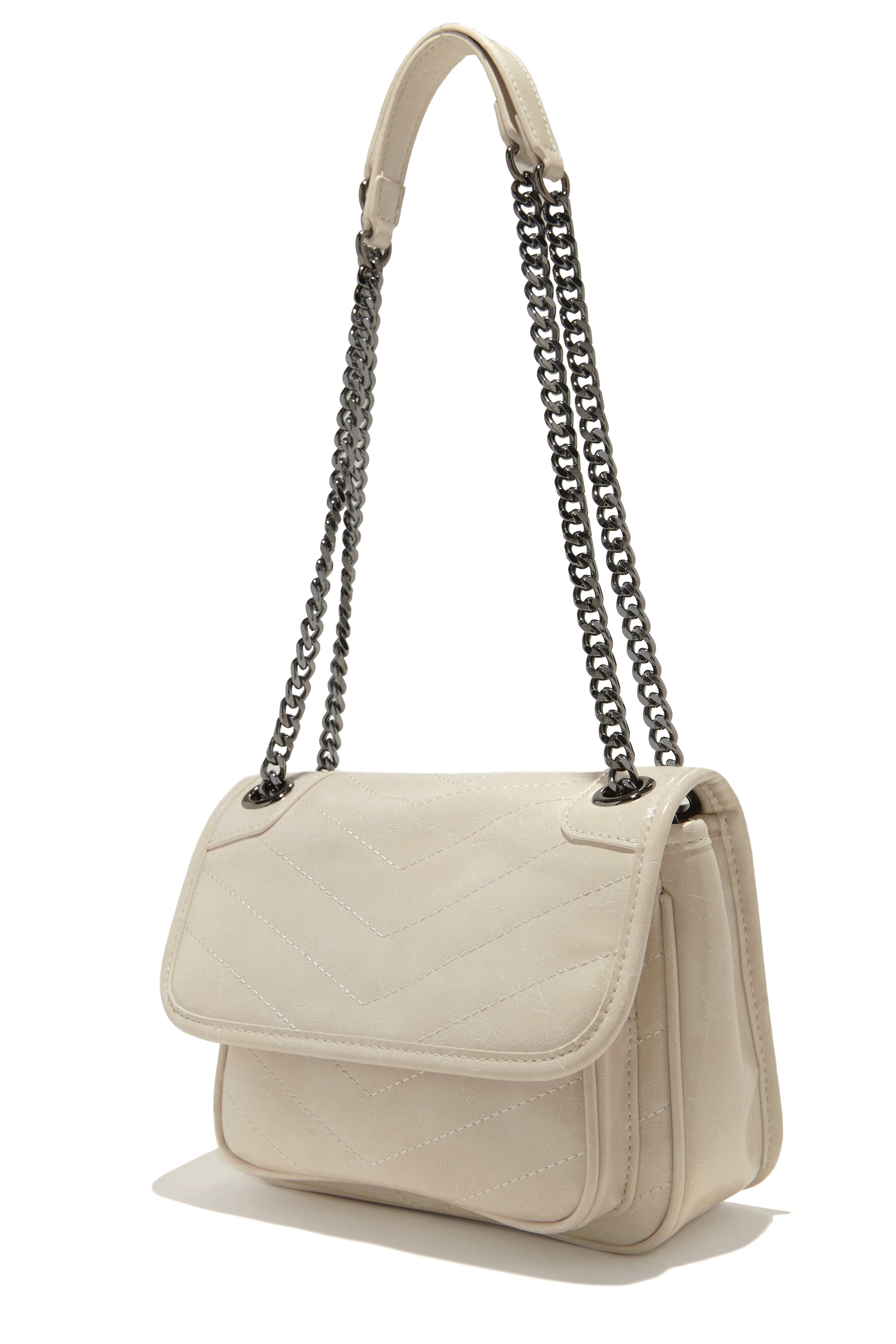 Alicia Quilted Flap Bag - Ivory sold by Miss Lola product image thumbnail 4