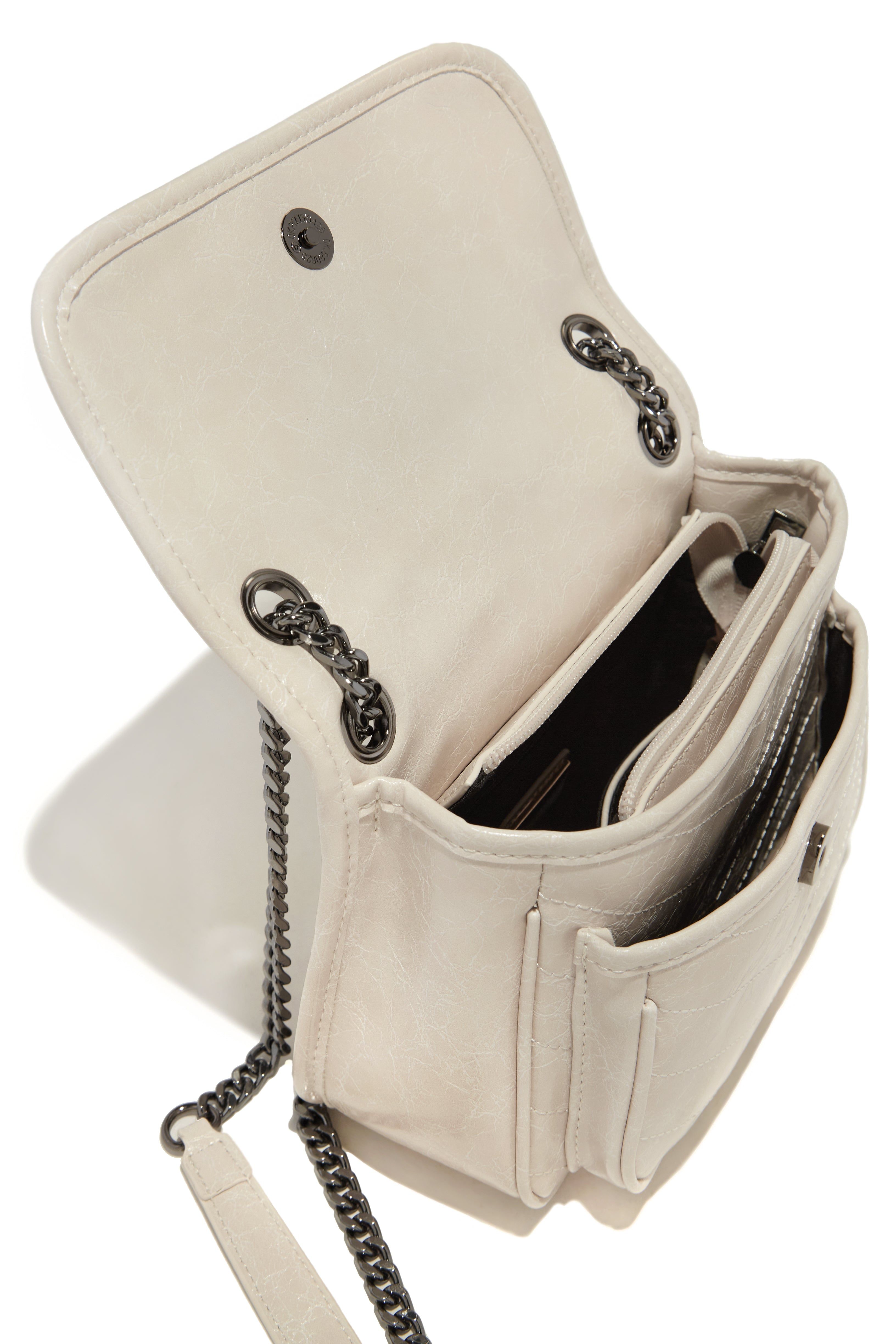 Alicia Quilted Flap Bag - Ivory sold by Miss Lola product image thumbnail 2