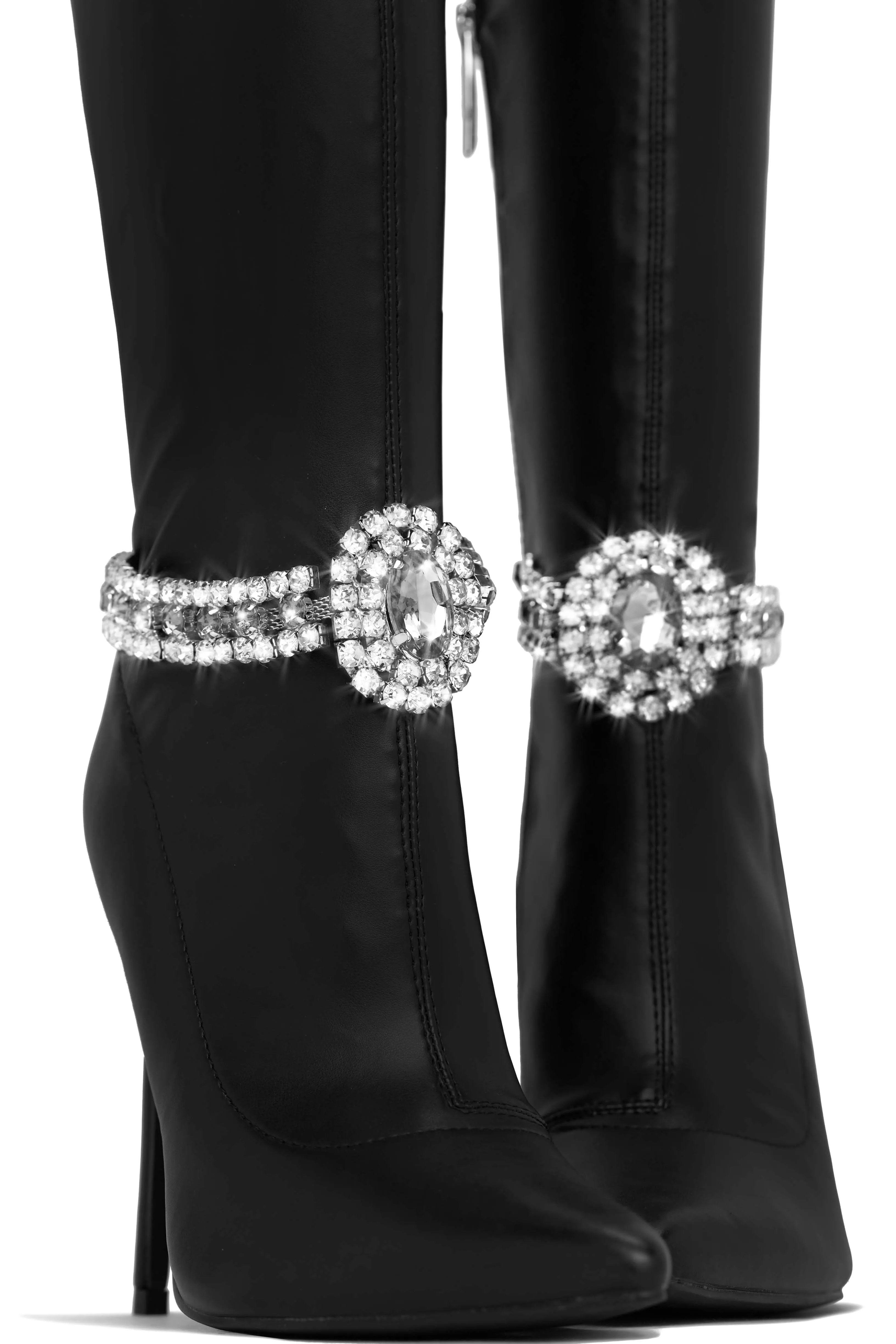 Kaylie Over The Knee High Heel Boots - Black sold by Miss Lola product image thumbnail 2