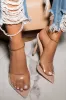 Beauty Blogger Clear Strap Heel Mules - Nude sold by Miss Lola