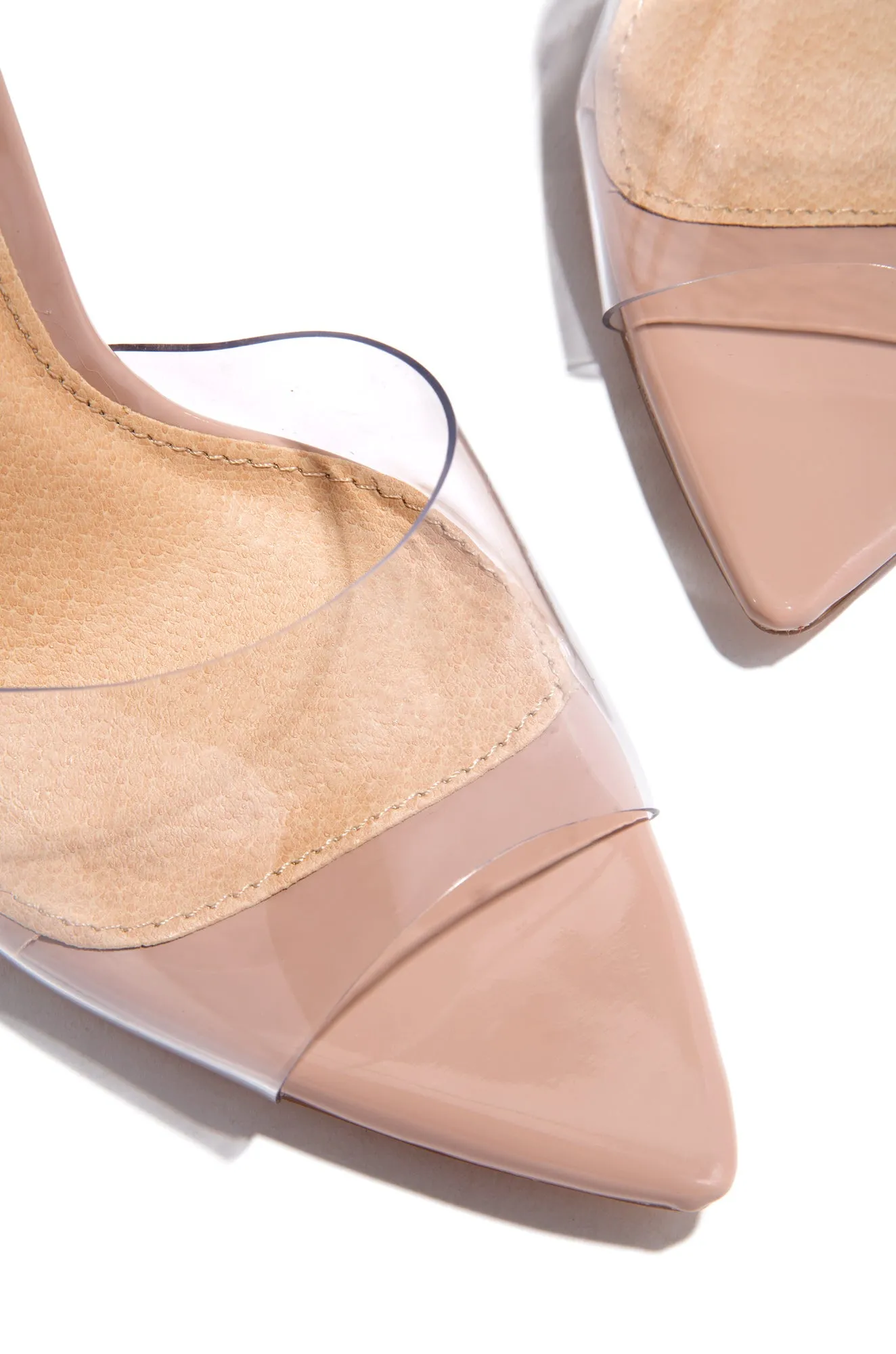 Beauty Blogger Clear Strap Heel Mules - Nude sold by Miss Lola product image thumbnail 4