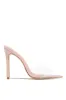 Beauty Blogger Clear Strap Heel Mules - Nude sold by Miss Lola