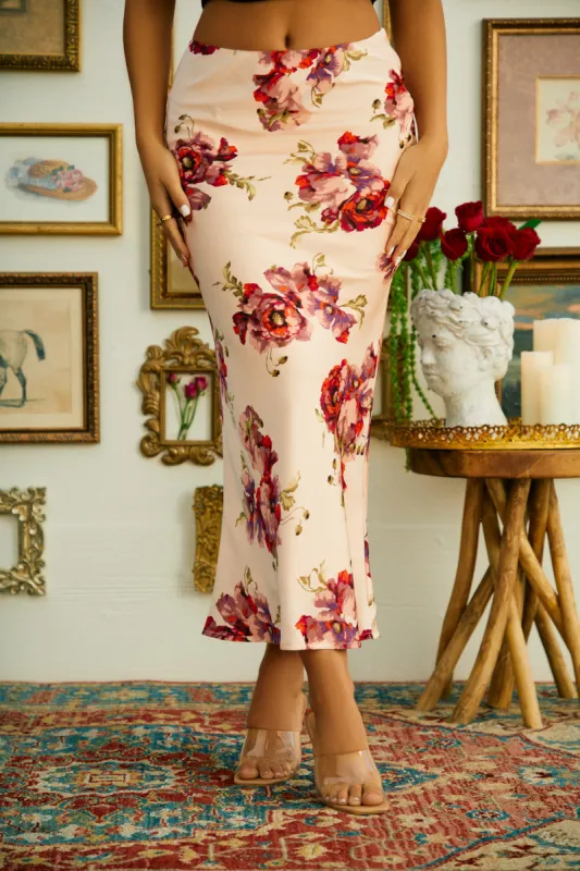 Fall In Love High Waist Maxi Skirt - Cream sold by Miss Lola