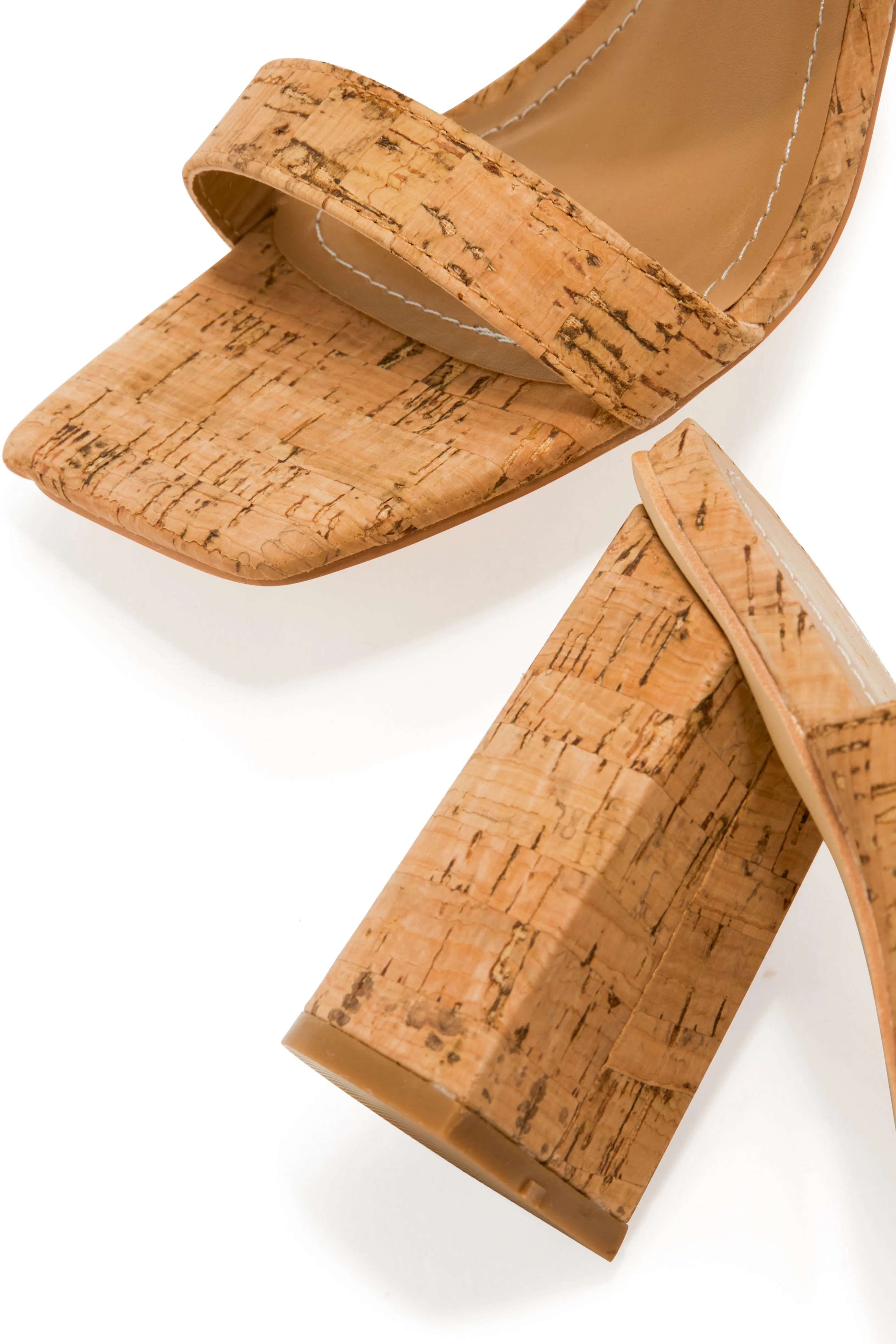 Narissa Block Heel Mules - Cork sold by Miss Lola product image thumbnail 3