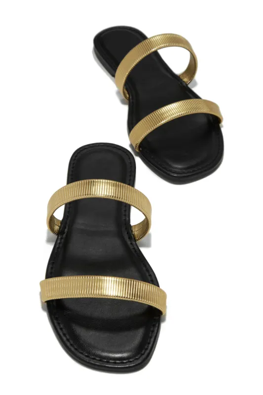 Villa Bonita Slip On Sandals - Gold sold by Miss Lola