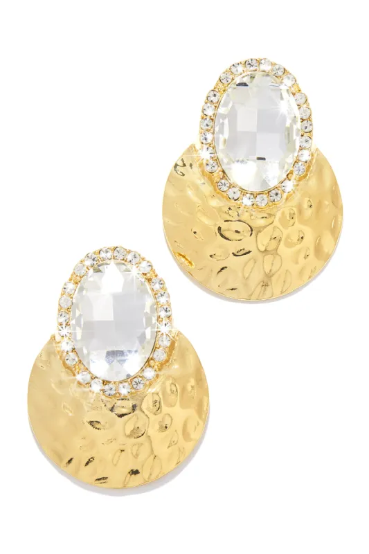 Weekend Gala Stone Embellished Earring - Gold sold by Miss Lola