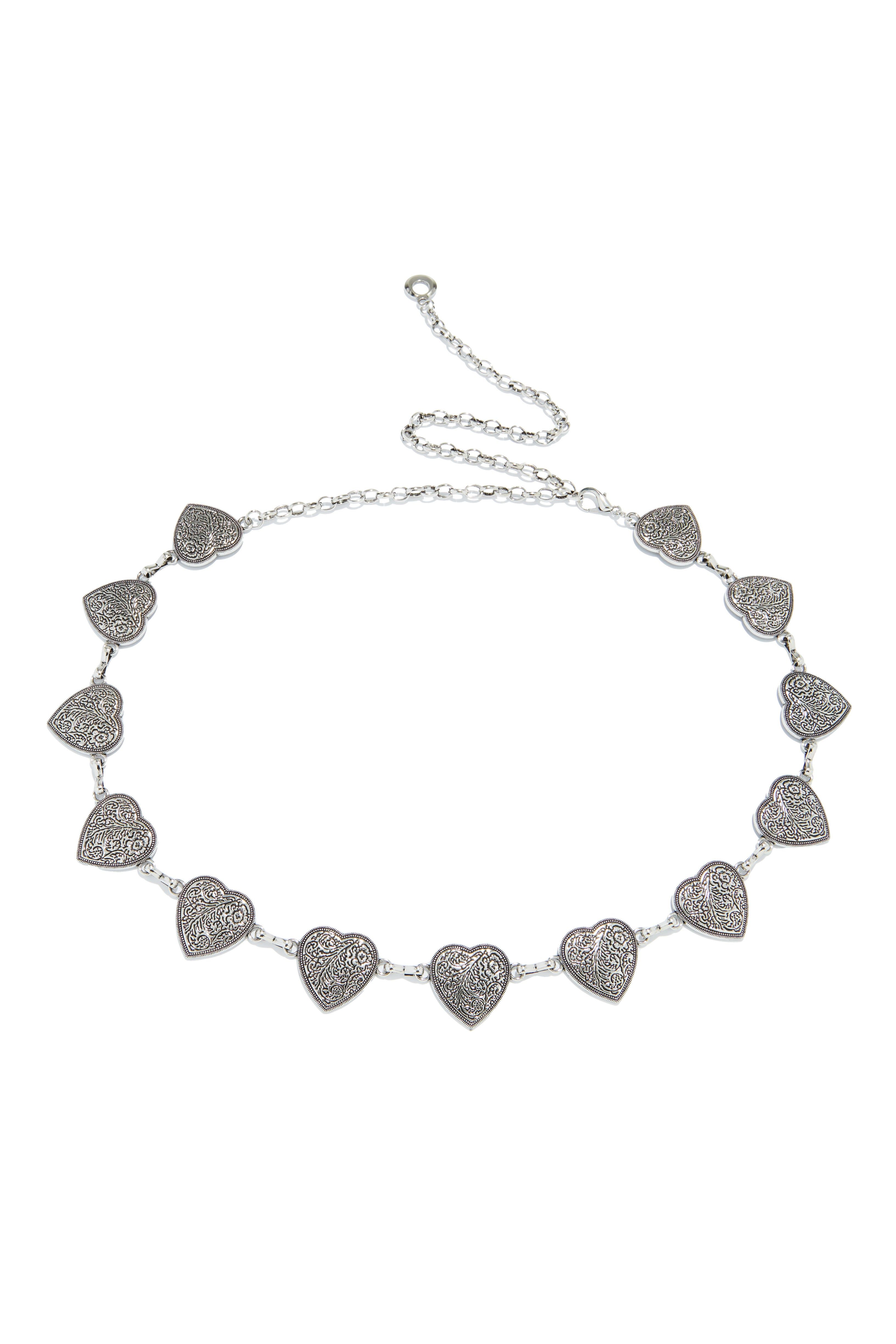 Country Love Heart Pendant Chain Belt - Silver sold by Miss Lola product image thumbnail 3