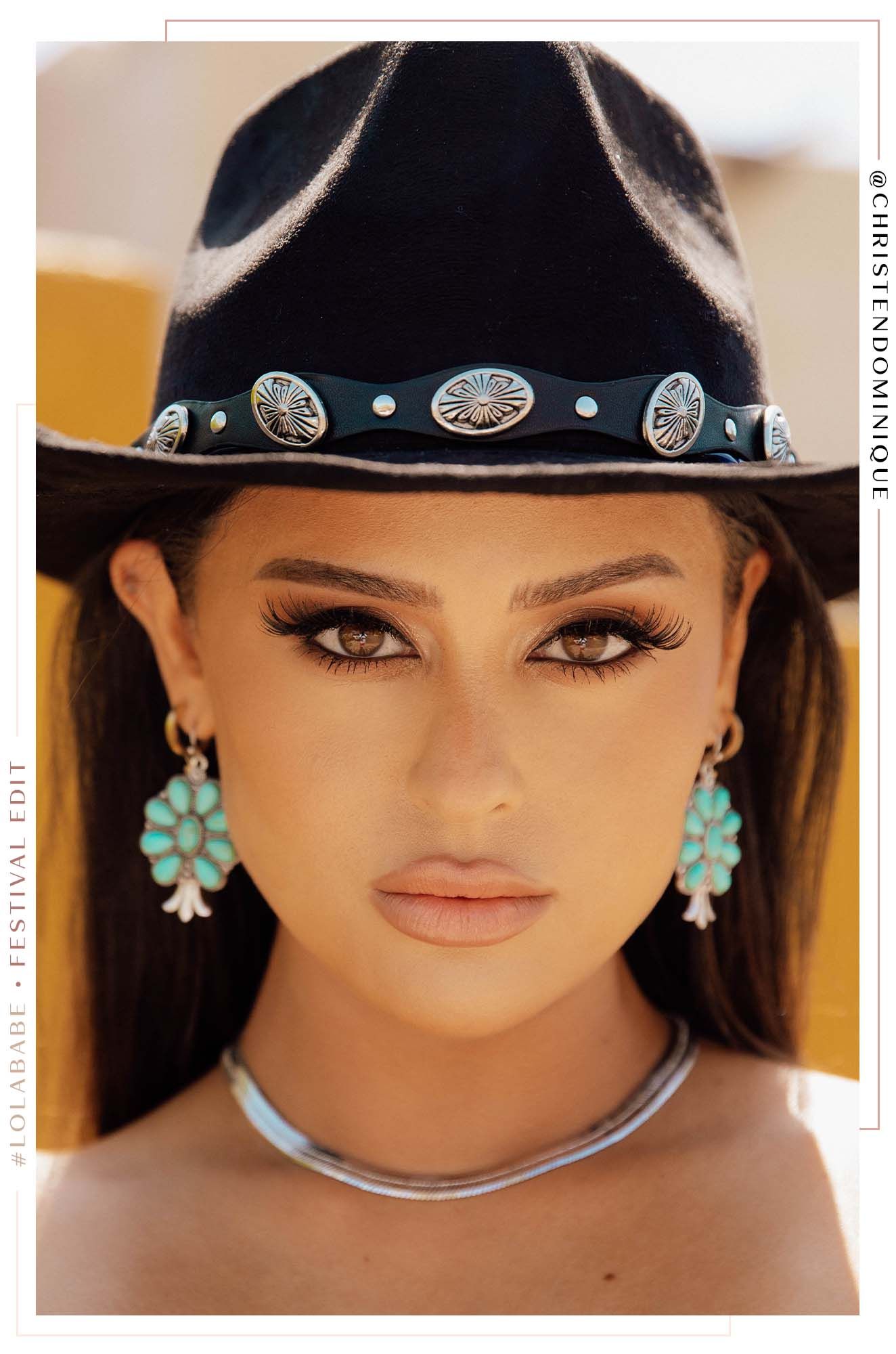 Luna Faux Suede Western Hat - Black sold by Miss Lola product image thumbnail 5