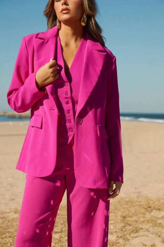 Aliana Oversized Blazer - Pink sold by Miss Lola