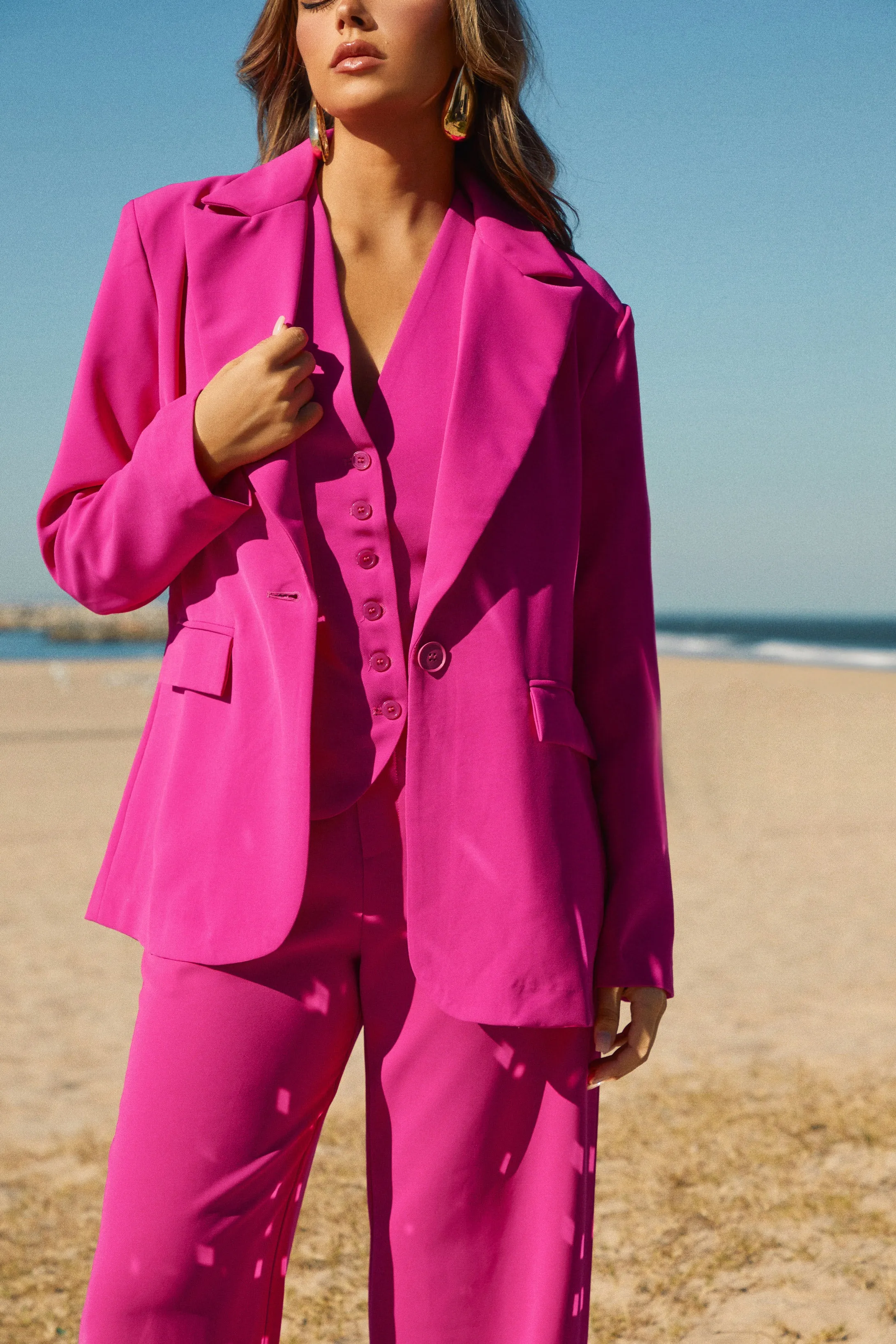 Aliana Oversized Blazer - Pink sold by Miss Lola