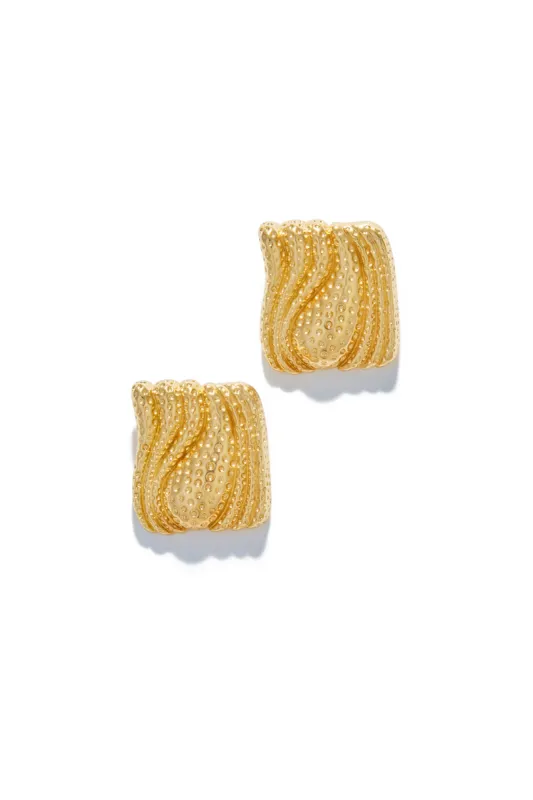 Luana Chunky Statement Earring - Gold sold by Miss Lola