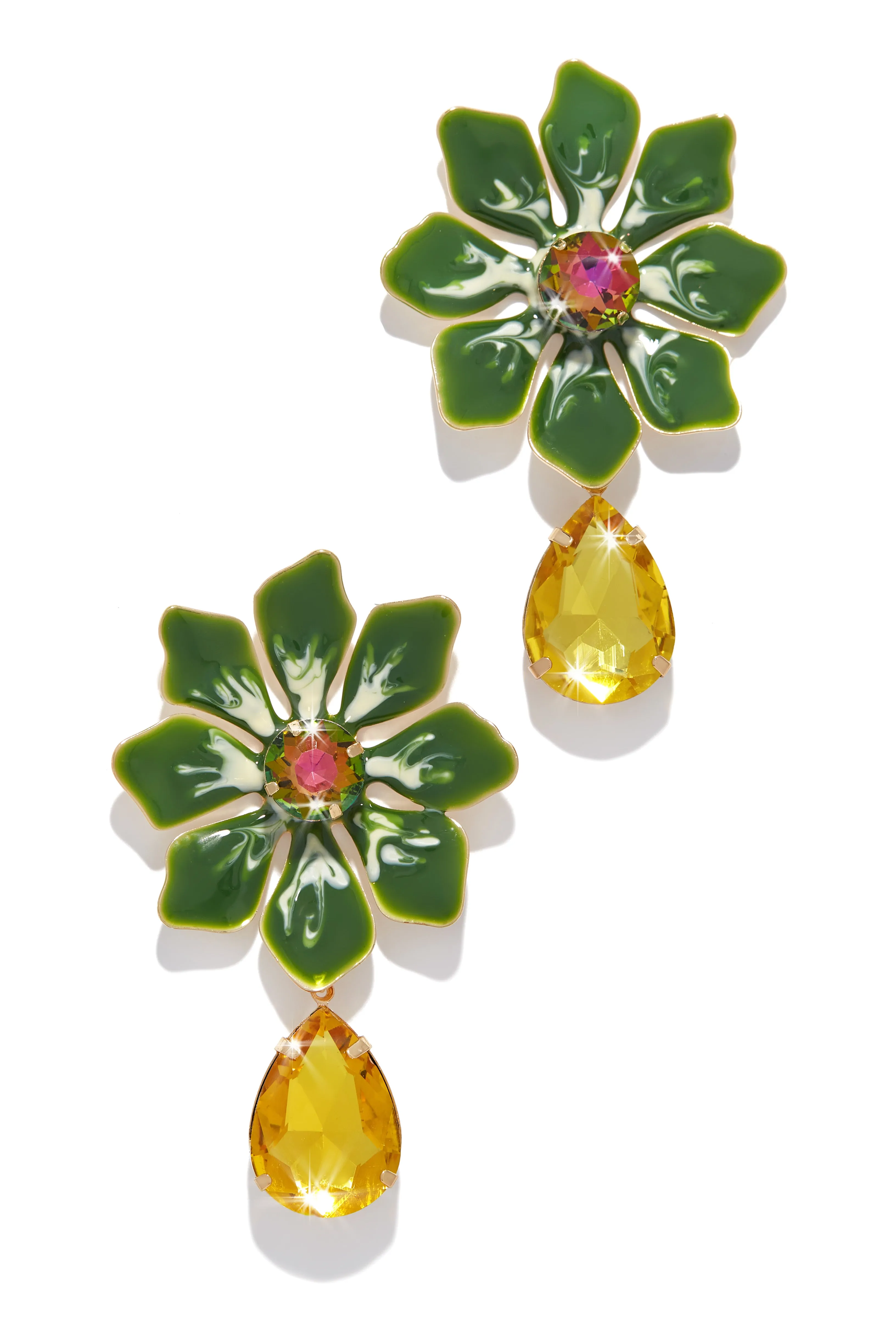 Imara Colorful Flower Earring - Green sold by Miss Lola product image thumbnail 4