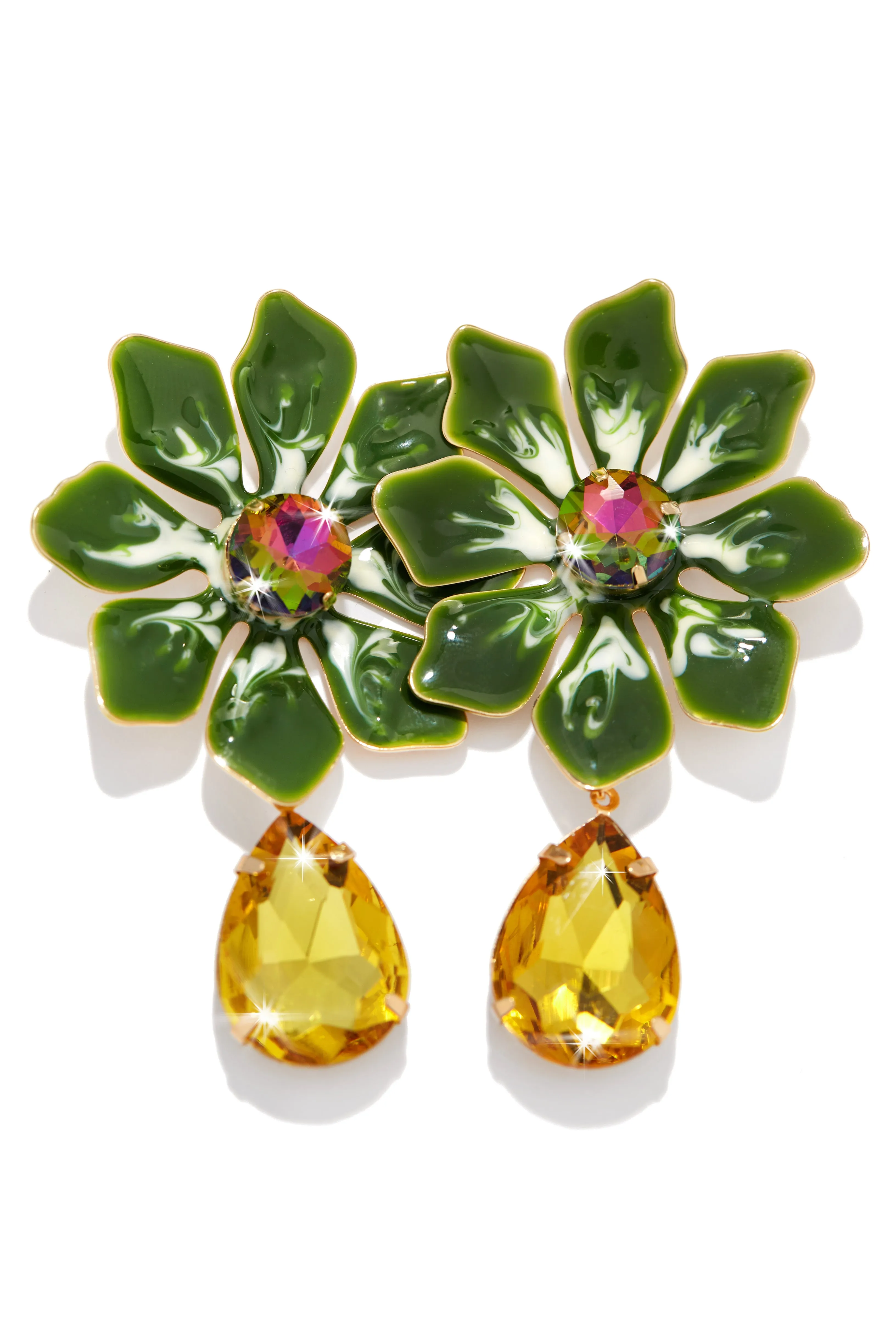 Imara Colorful Flower Earring - Green sold by Miss Lola
