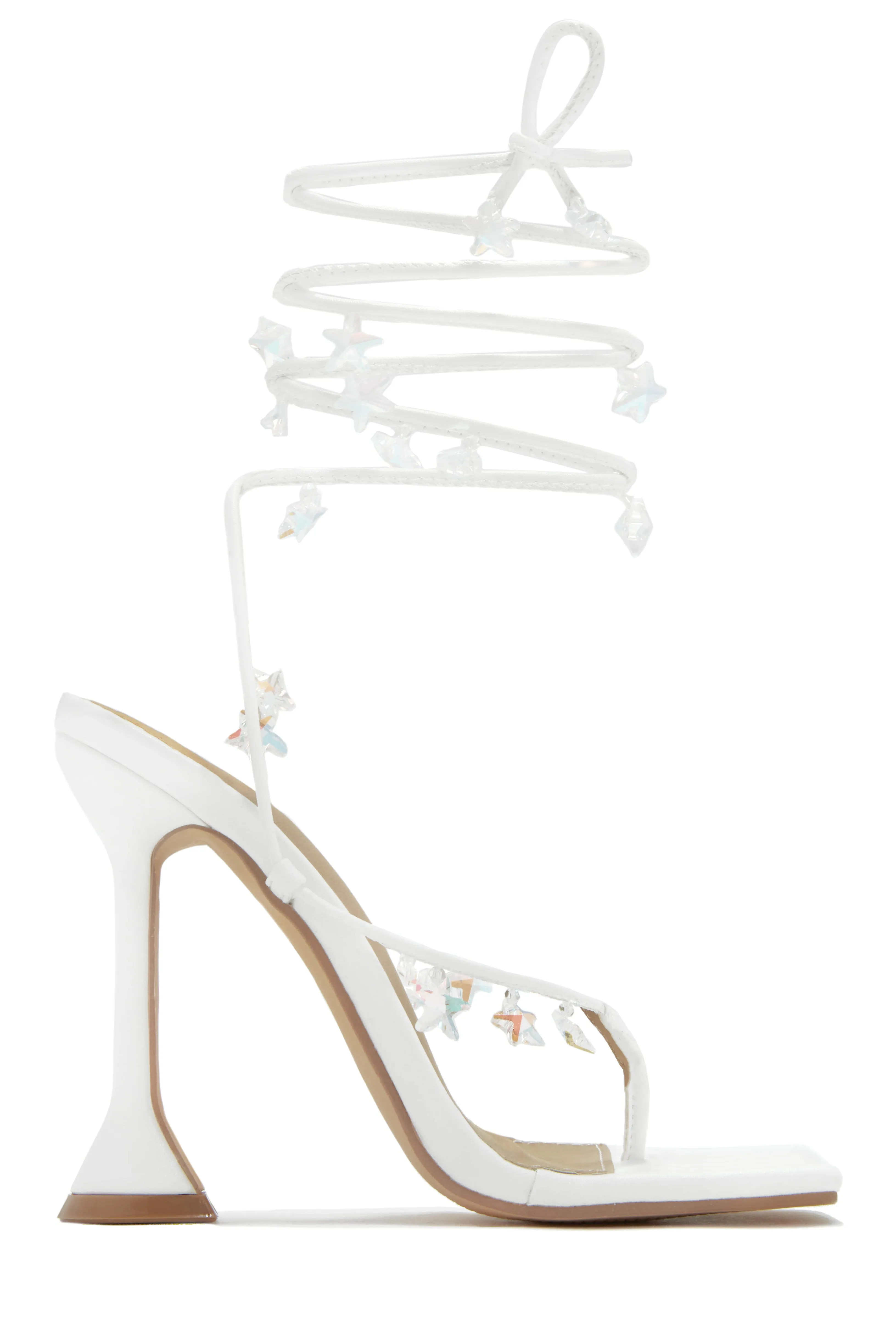 Haven Lace Up High Heels - White sold by Miss Lola product image thumbnail 4