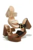 Adrina Platform Block Heel Mules - Tan sold by Miss Lola