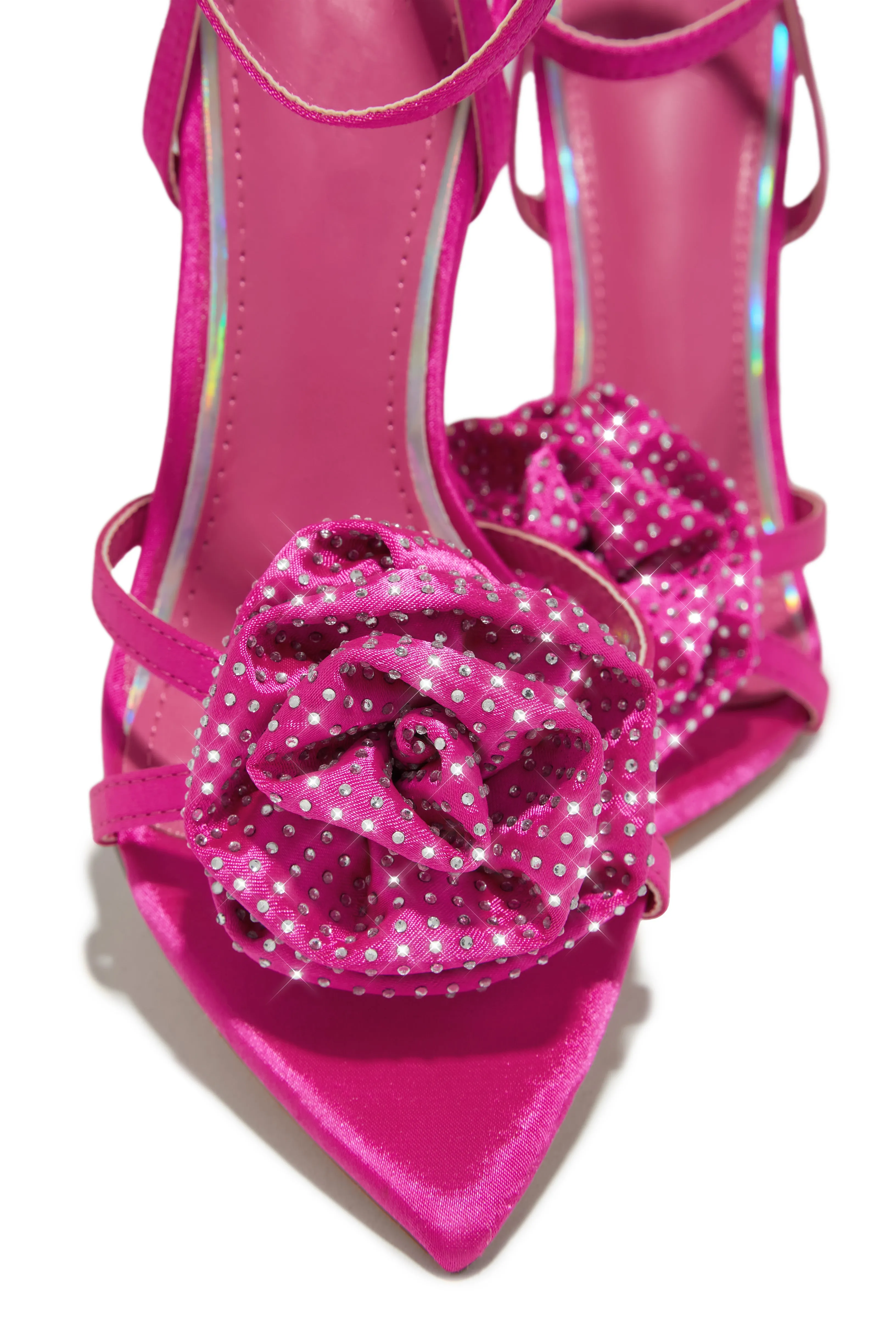 Rose Embellished Rose High Heels - Pink sold by Miss Lola product image thumbnail 3