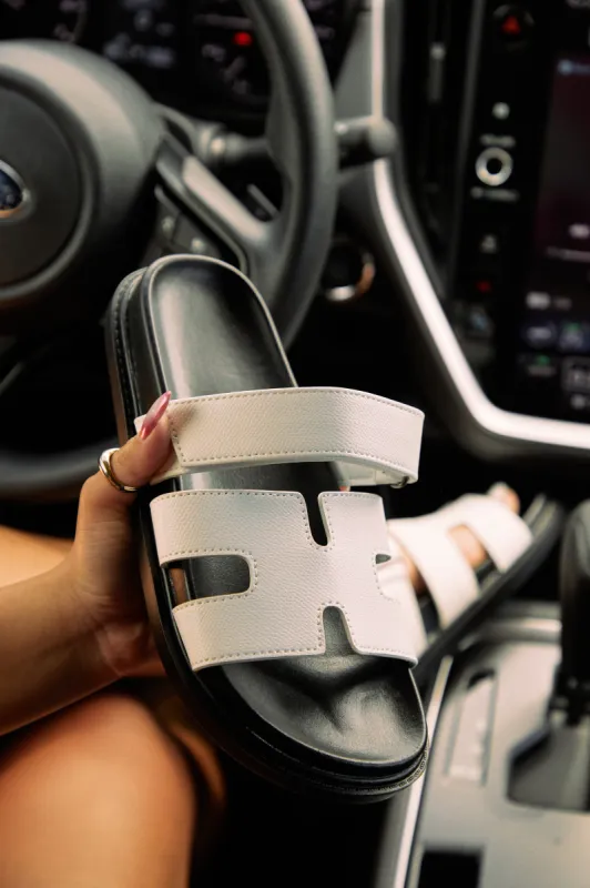 Sun Kissed Slip On Sandals - White sold by Miss Lola