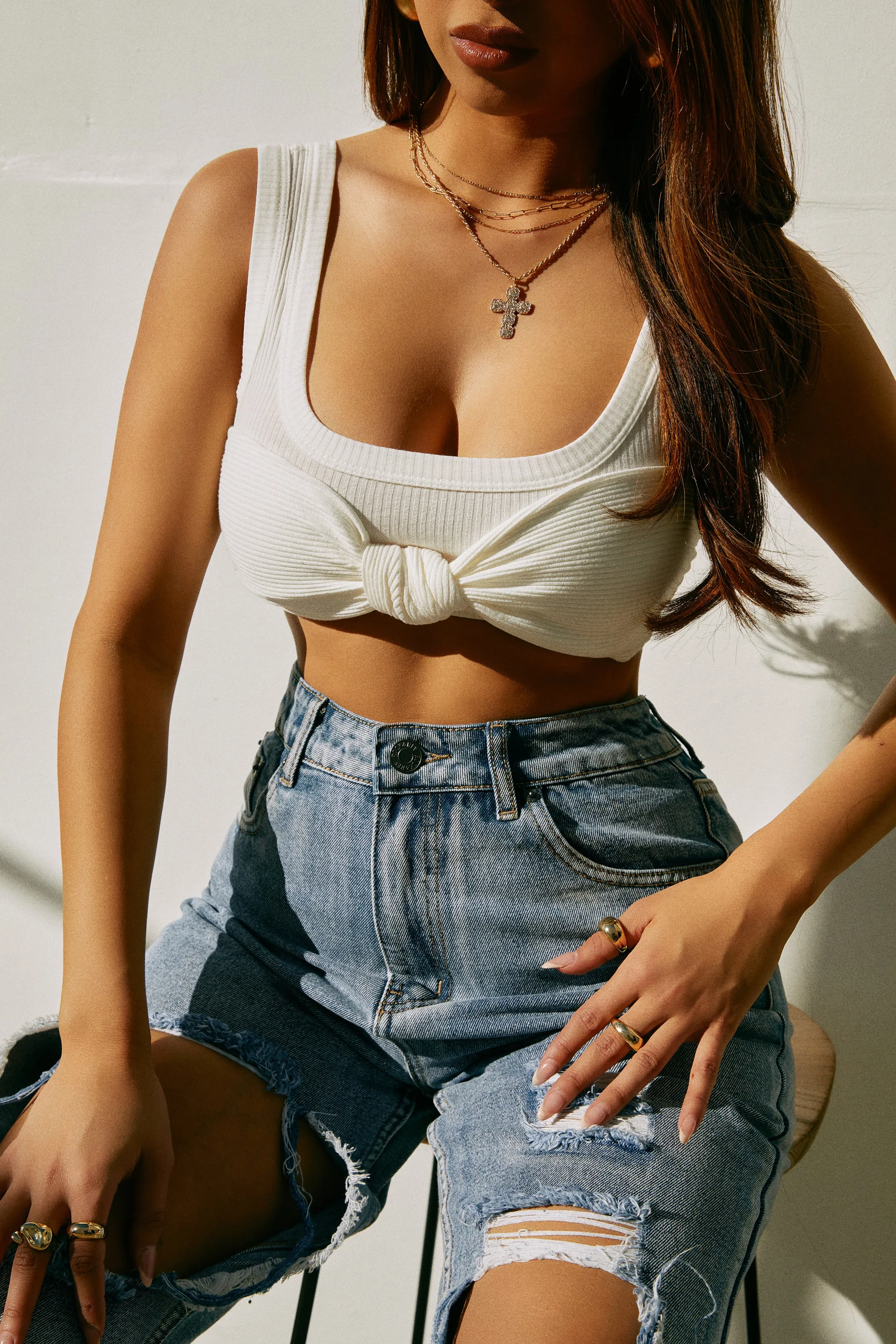 Elsy Top Tank - White sold by Miss Lola product image thumbnail 3