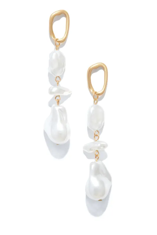 Pearls of The Sea Beaded Dangle Earring - White sold by Miss Lola