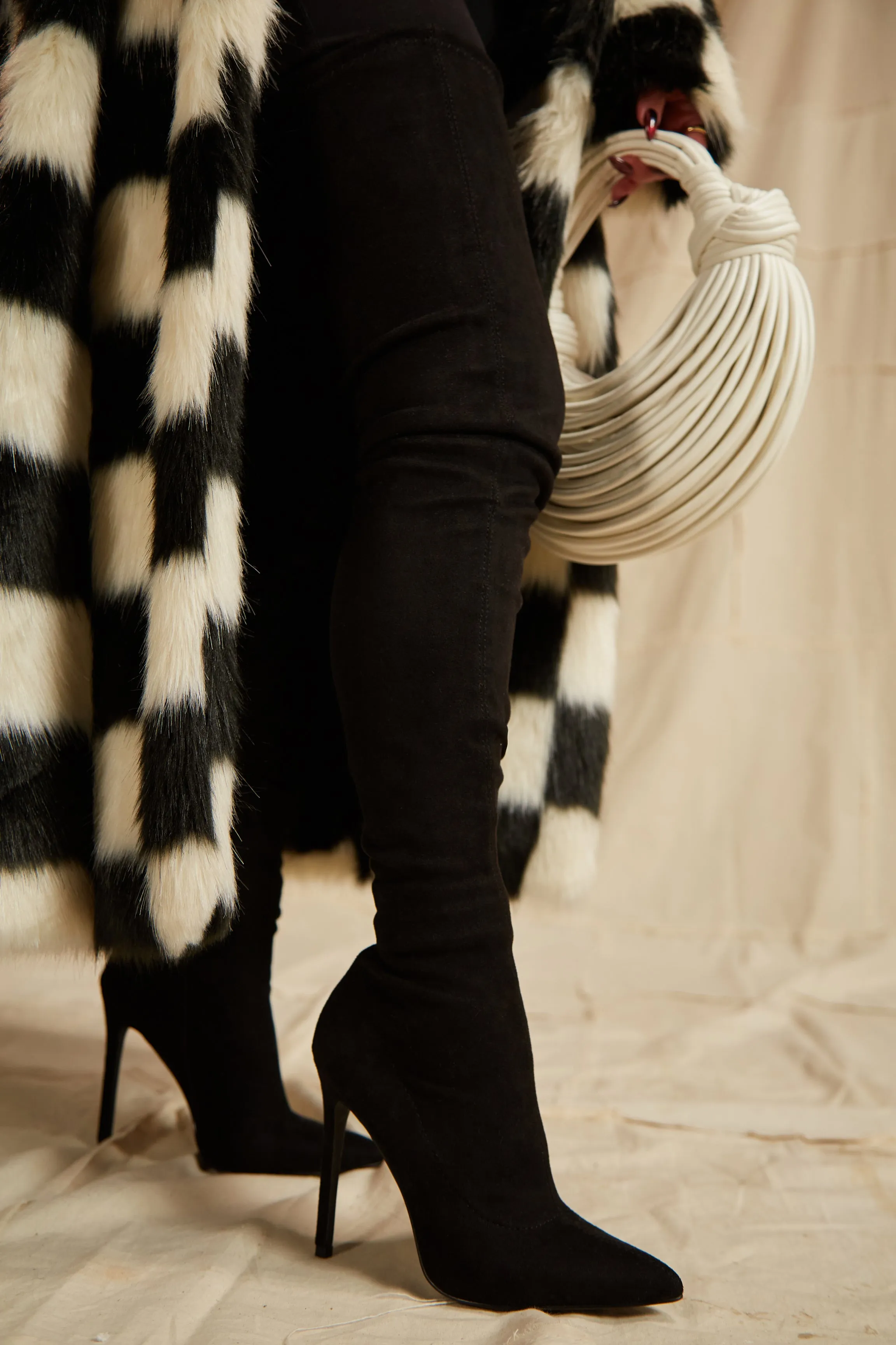 Groundbreaking Over The Knee High Heel Boots - Black sold by Miss Lola product image thumbnail 2