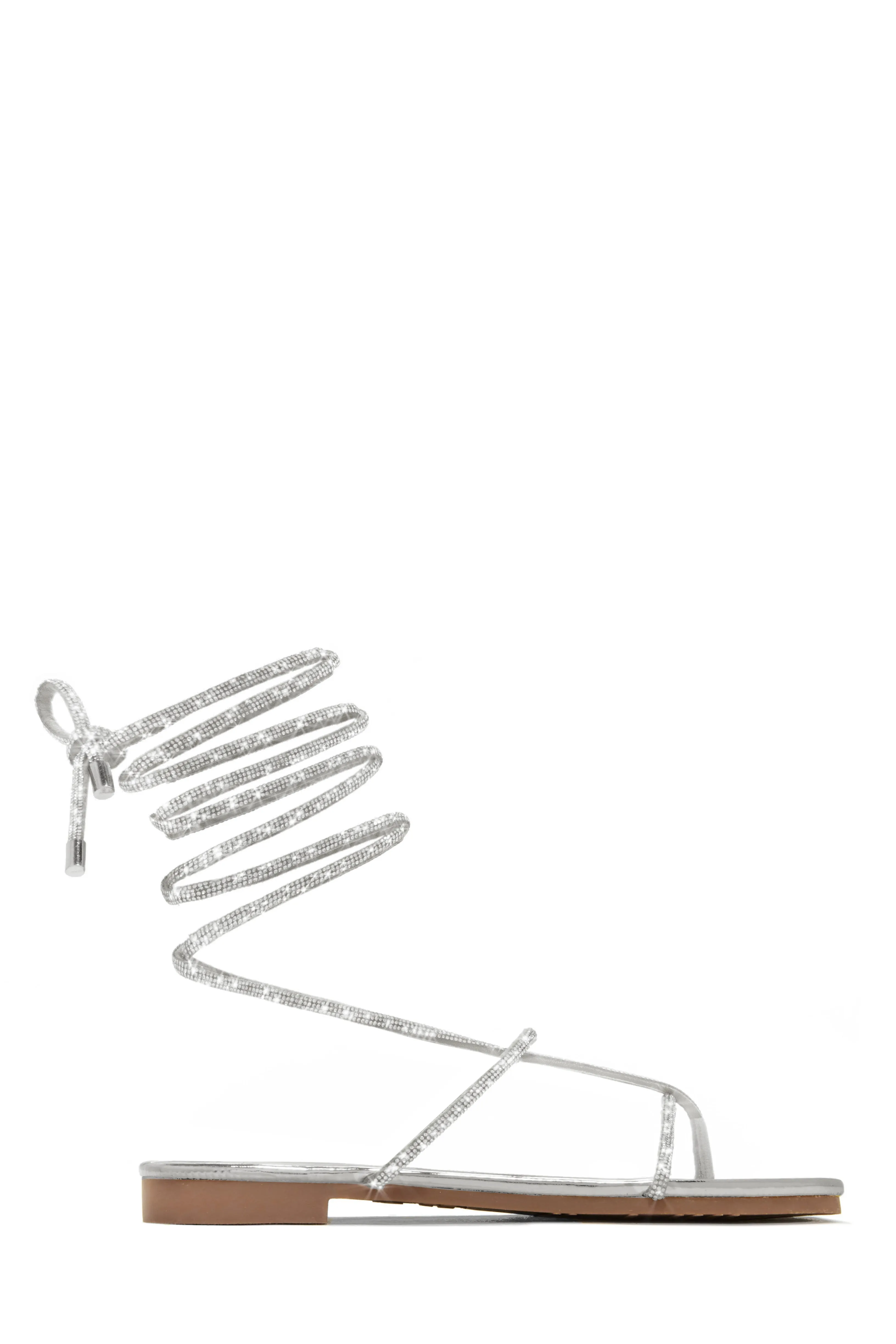 Luxury Oasis Embellished Lace Up Sandals - Silver sold by Miss Lola product image thumbnail 5
