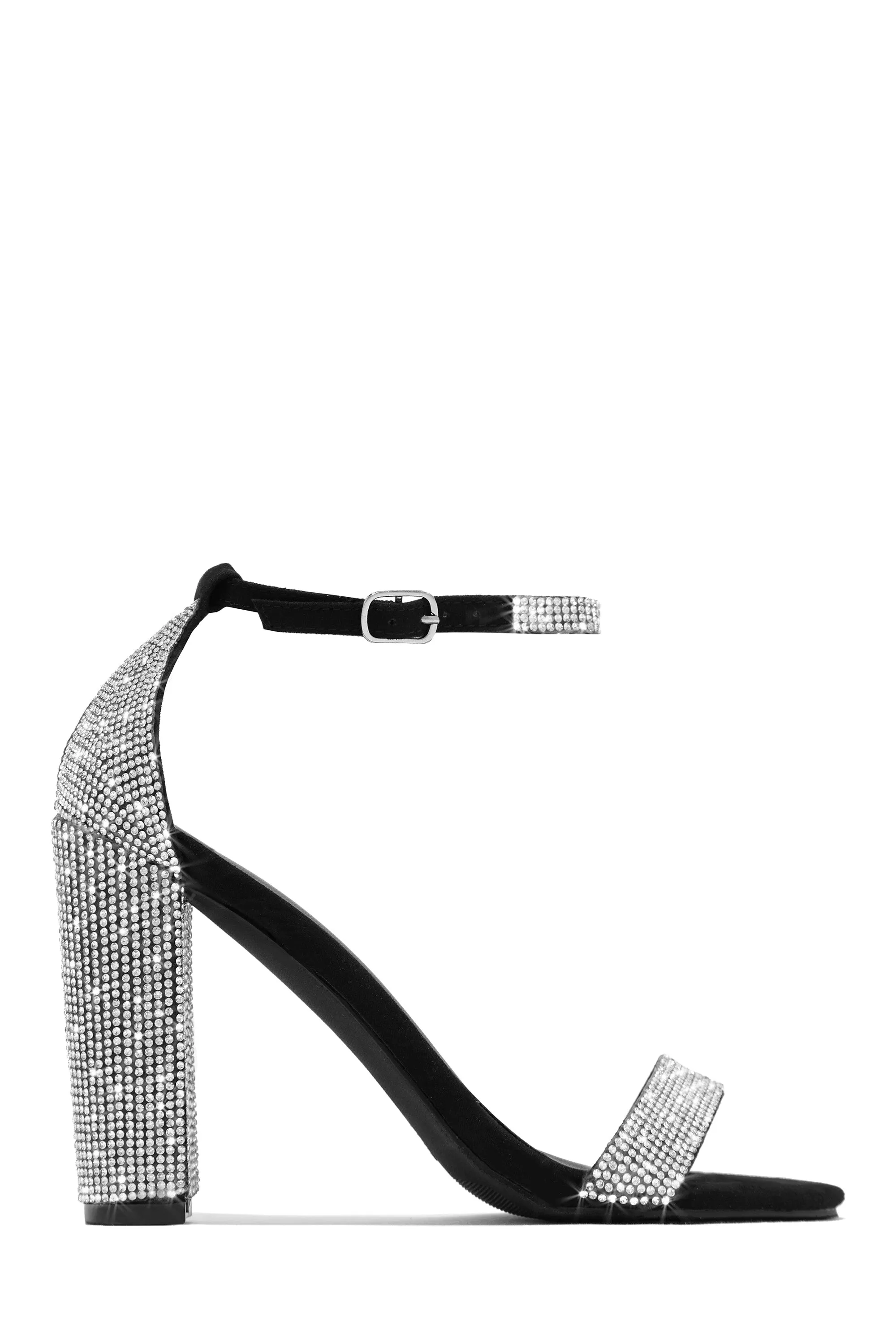 Found Your Love Embellished Block High Heels - Black sold by Miss Lola product image thumbnail 2