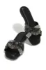 Slip Into Paradise Embellished Slip On Sandals - Black sold by Miss Lola