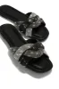 Slip Into Paradise Embellished Slip On Sandals - Black sold by Miss Lola