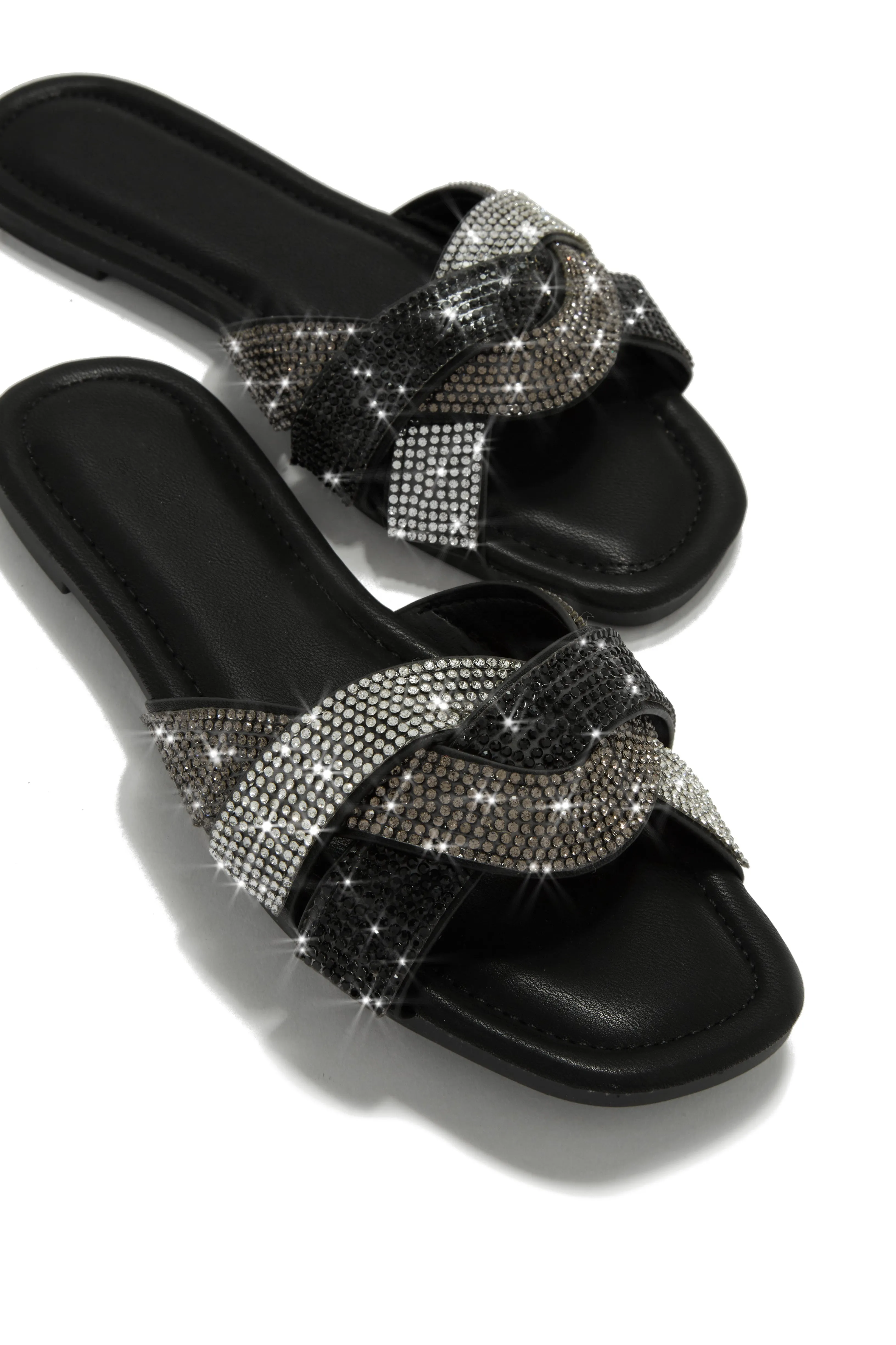 Slip Into Paradise Embellished Slip On Sandals - Black sold by Miss Lola product image thumbnail 4