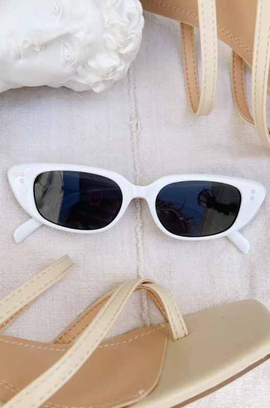 Chill Views Cat Eye Sunglasses- White sold by Miss Lola