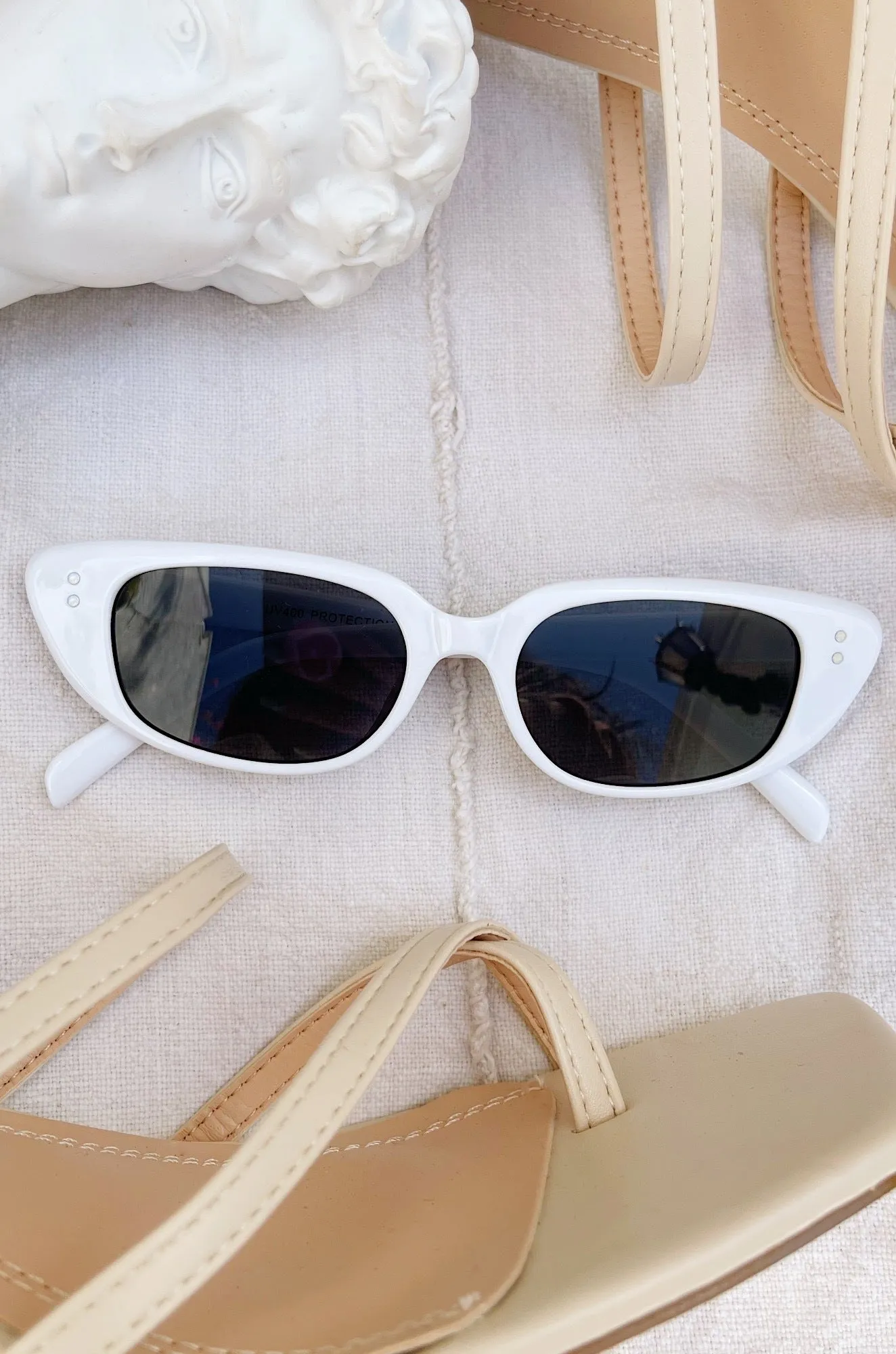 Chill Views Cat Eye Sunglasses- White sold by Miss Lola