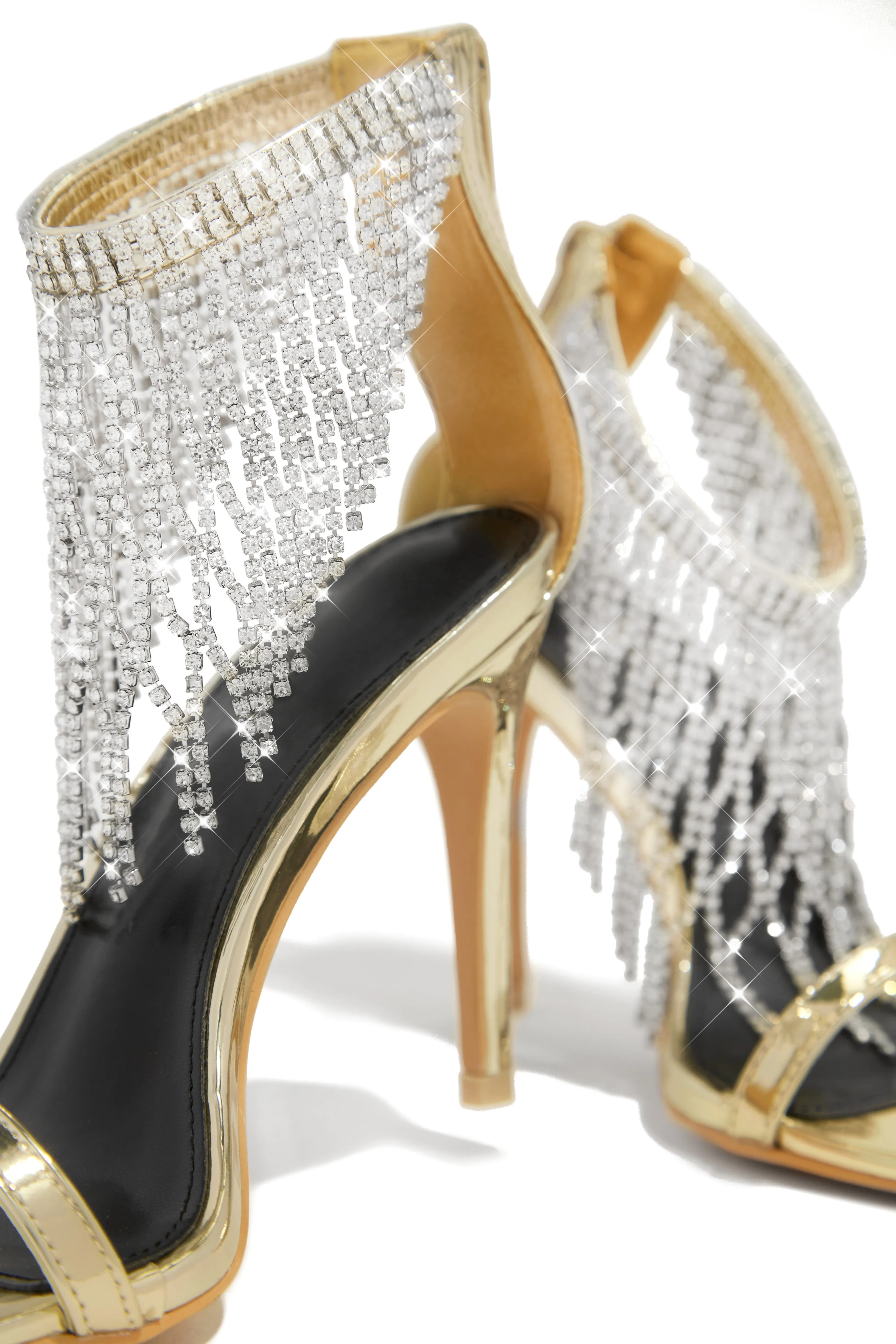 Formal Icon Embellished Dangle Heels - Gold sold by Miss Lola product image thumbnail 2