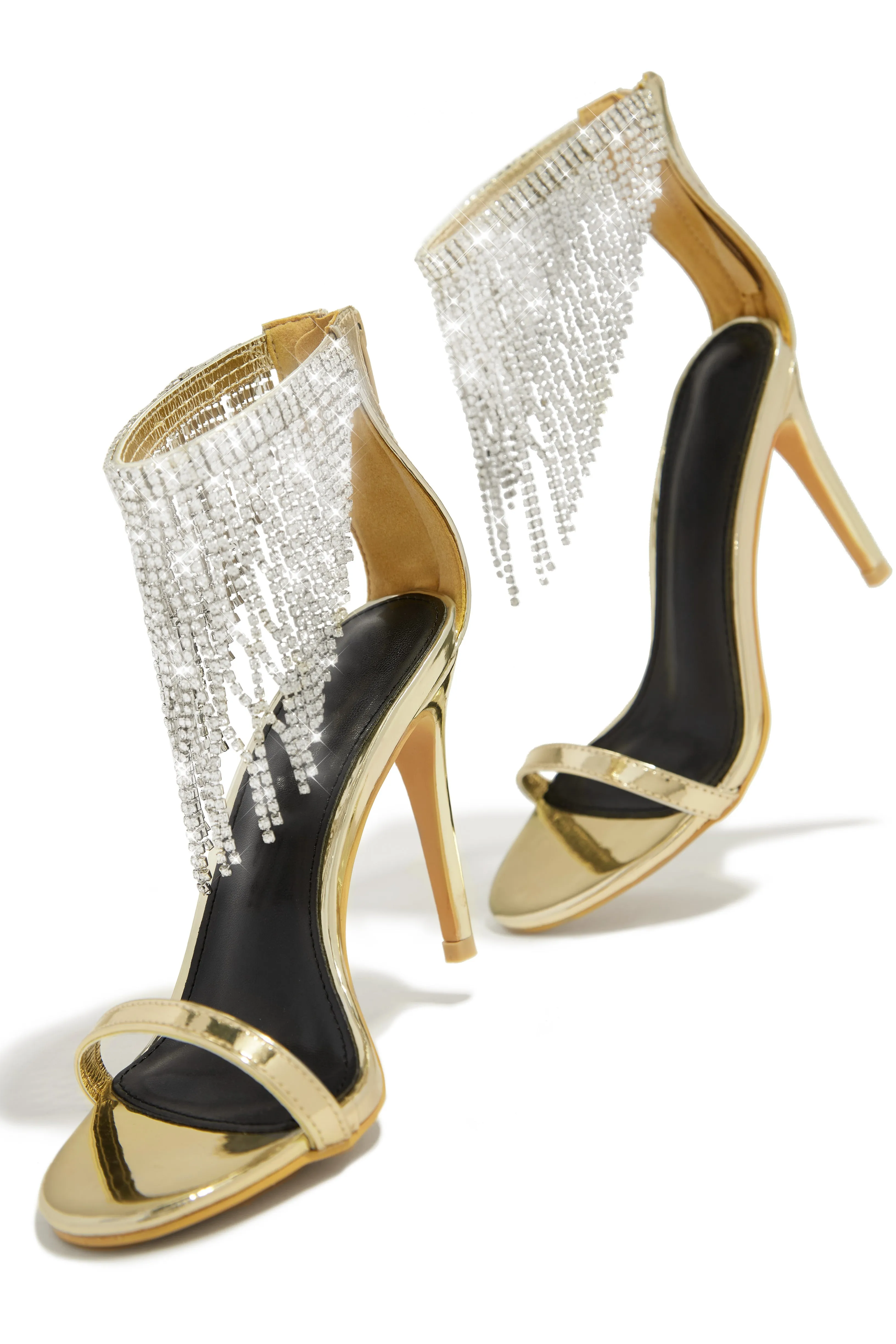 Formal Icon Embellished Dangle Heels - Gold sold by Miss Lola product image thumbnail 3